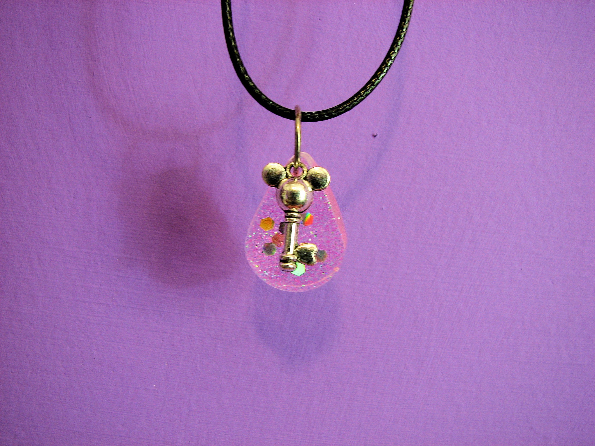 Mouse Ears Key Charm Necklace