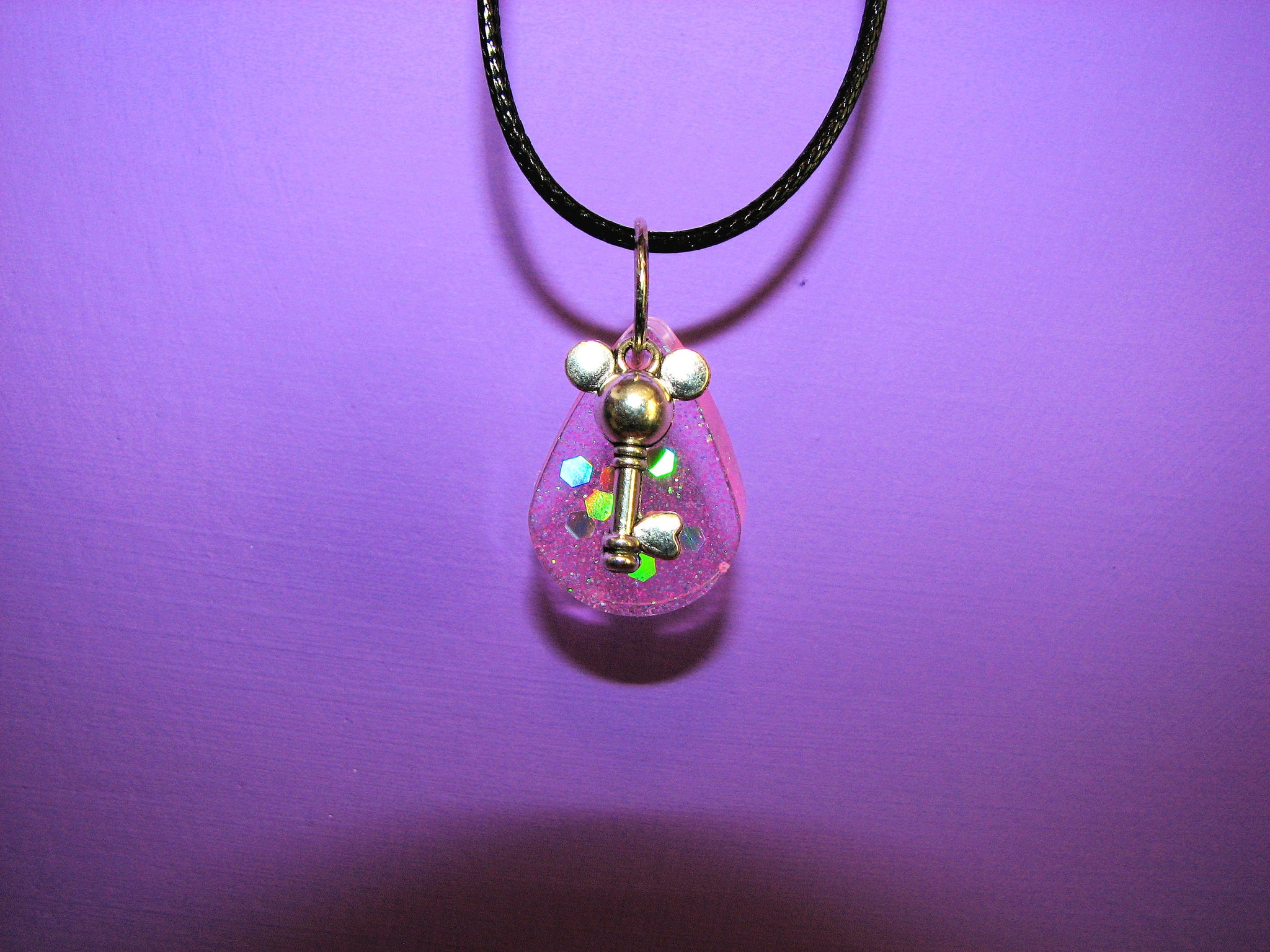 Mouse Ears Key Charm Necklace