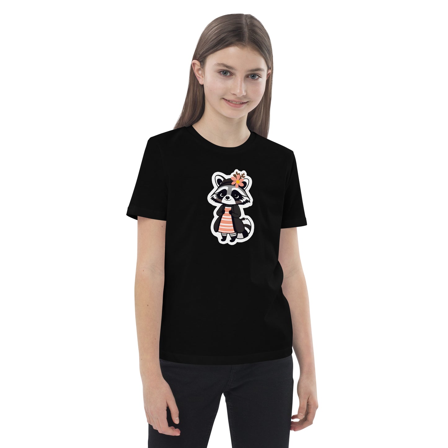 Raccoon Girl Organic Cotton Kids T-shirt