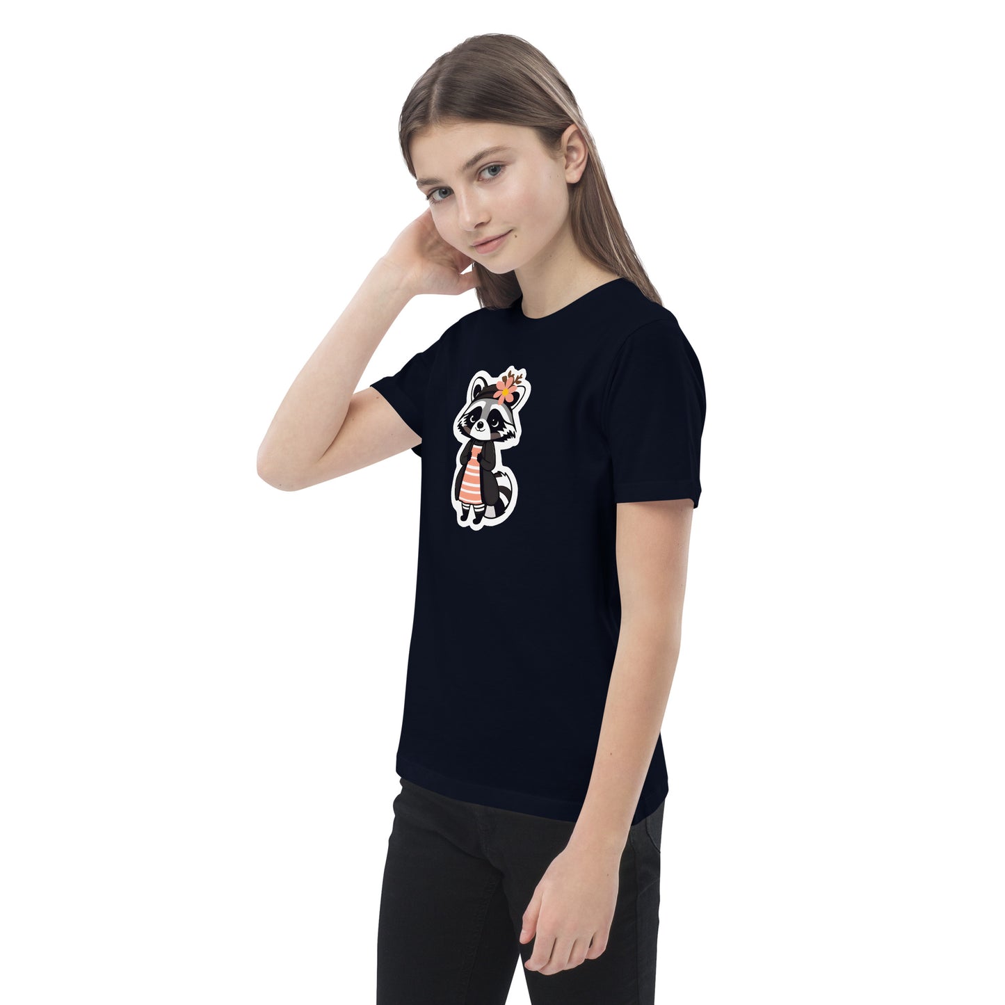 Raccoon Girl Organic Cotton Kids T-shirt