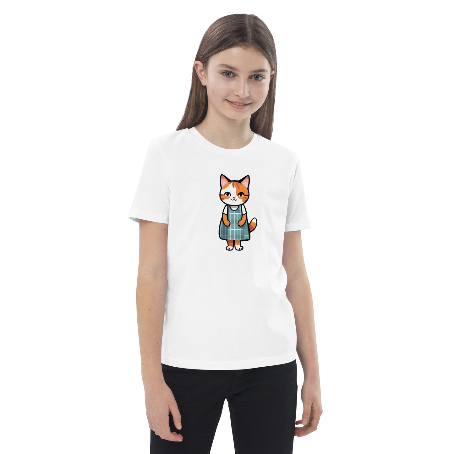 Cat in an Apron Dress Organic Cotton Kids' T-shirt