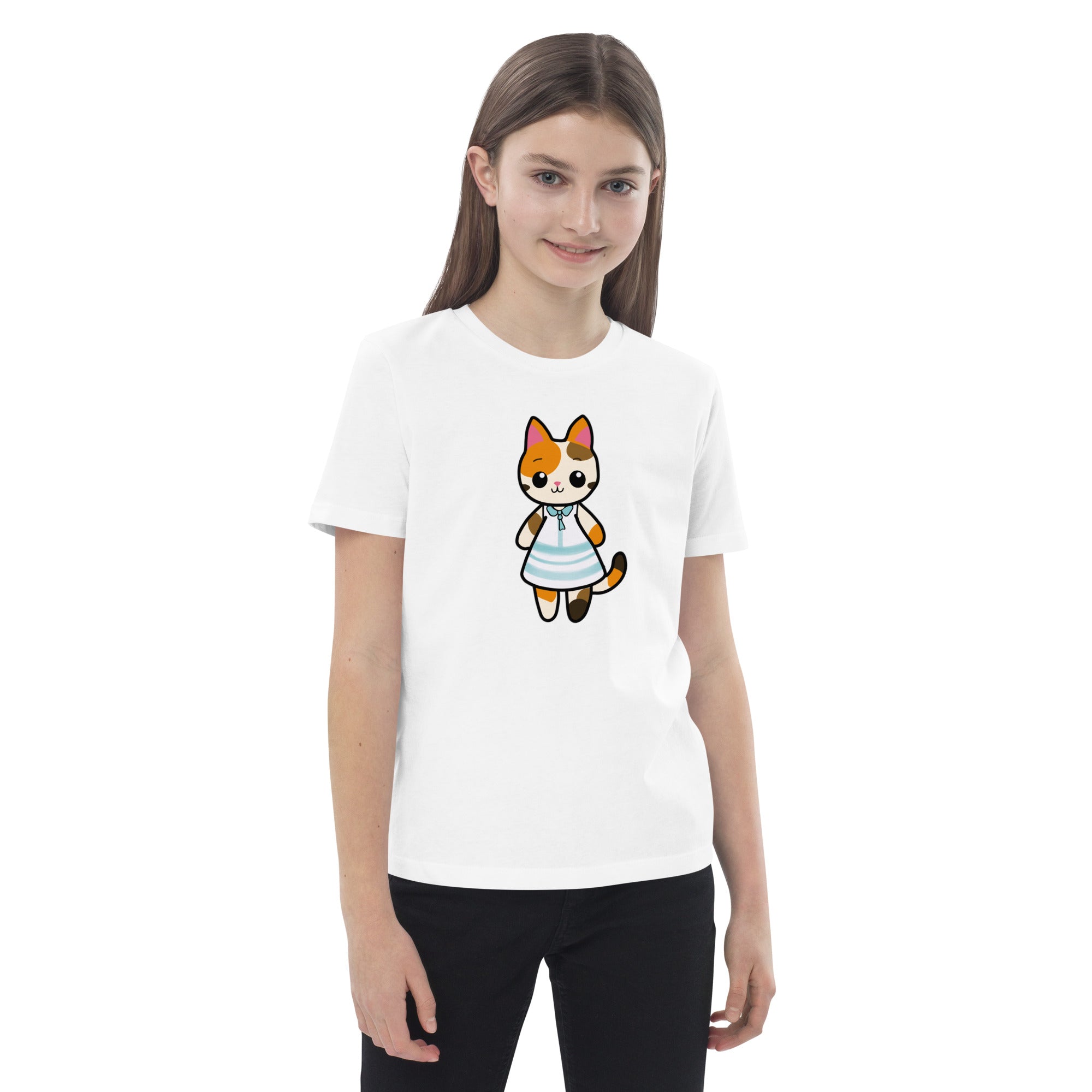 Calico Cat in a Sun Dress Organic Cotton Kids' T-shirt