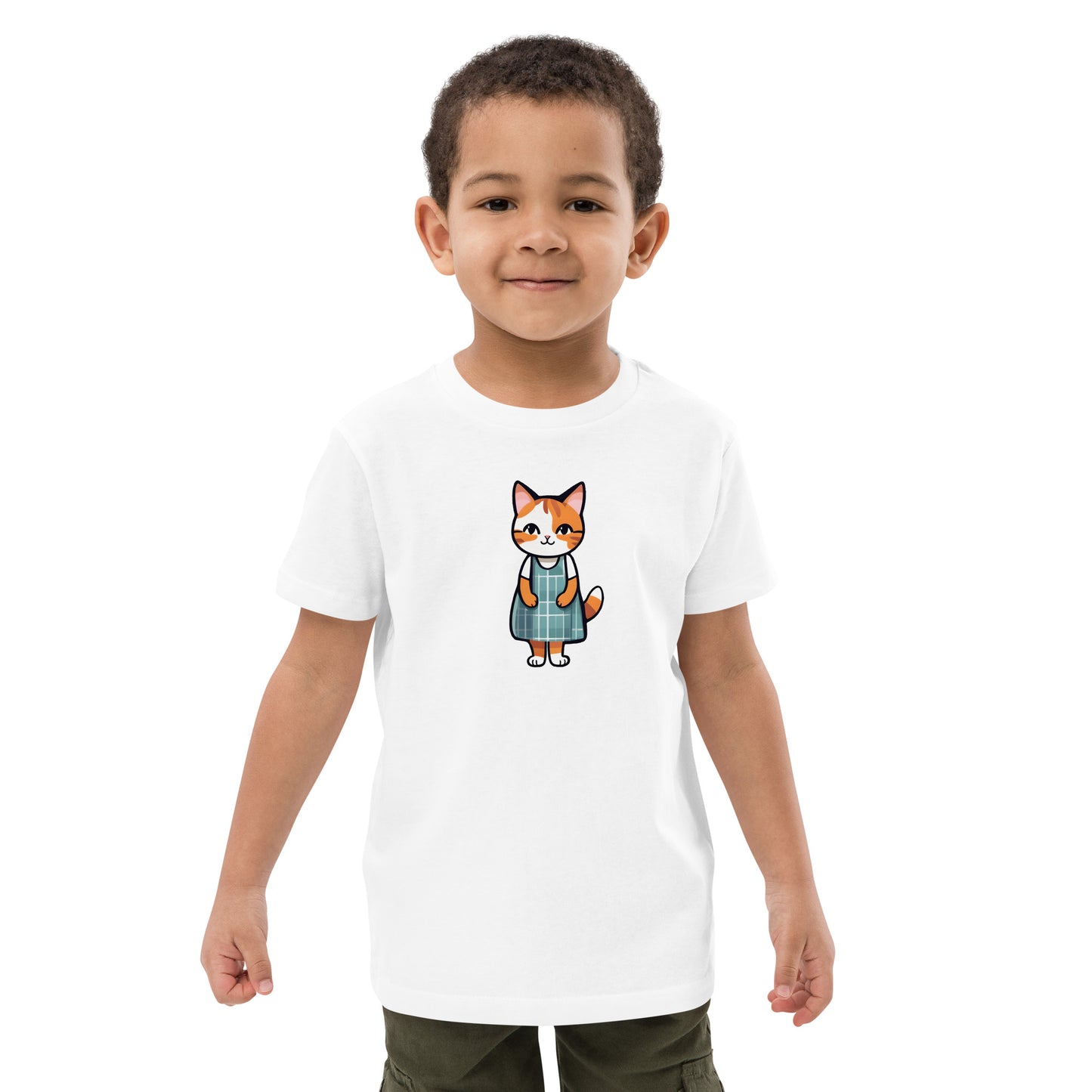 Cat in an Apron Dress Organic Cotton Kids' T-shirt