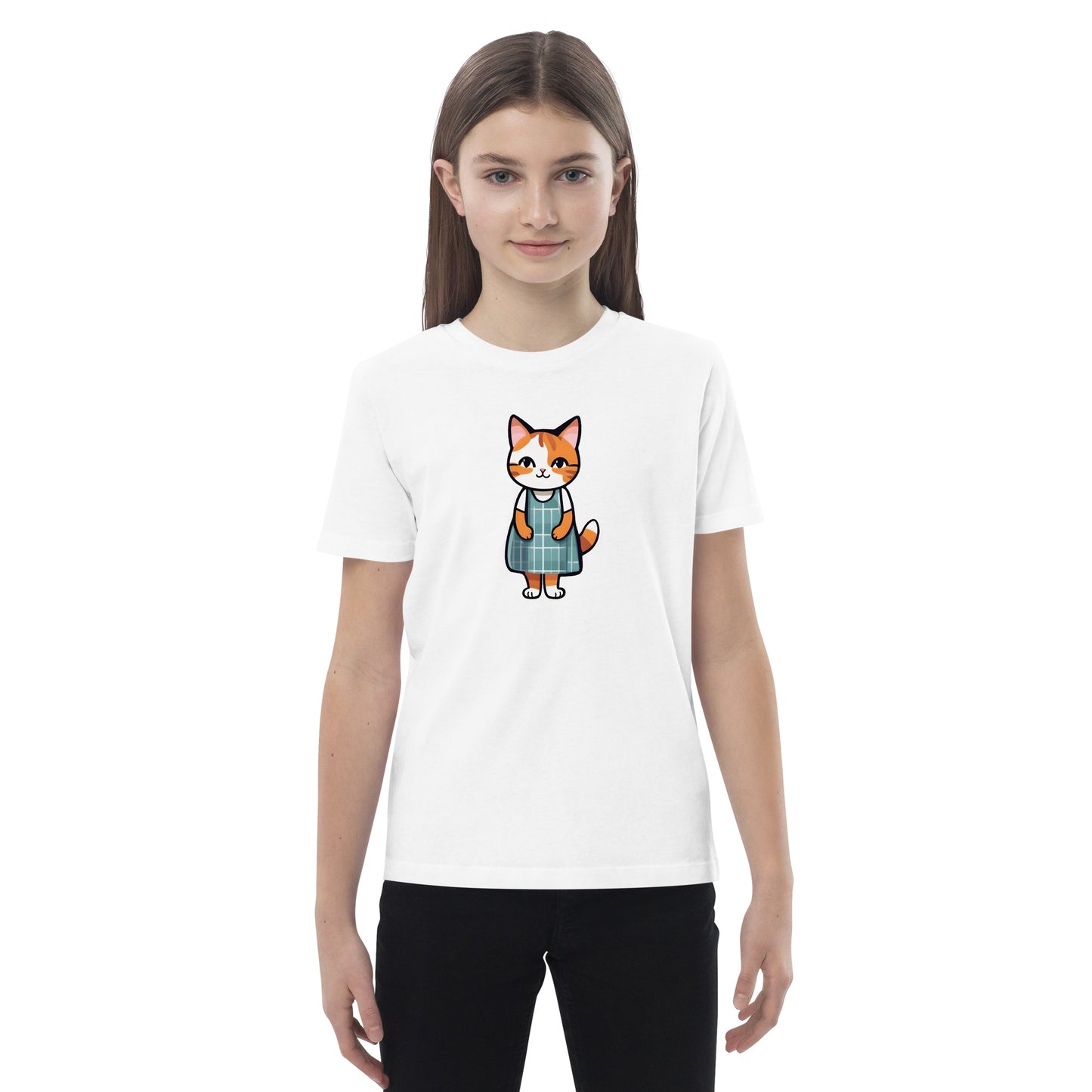 Cat in an Apron Dress Organic Cotton Kids' T-shirt