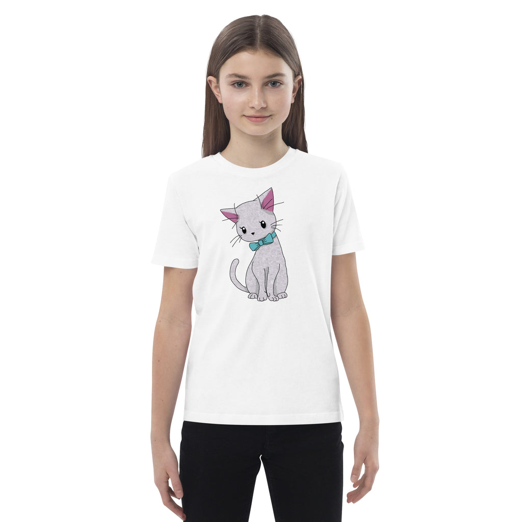 Cat with Bow Tie Organic Cotton Kids' T-shirt