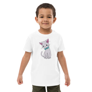 Cat with Bow Tie Organic Cotton Kids' T-shirt