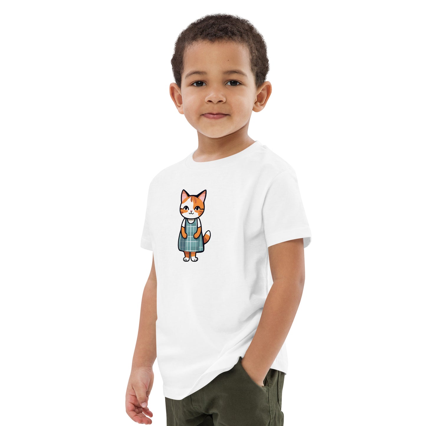 Cat in an Apron Dress Organic Cotton Kids' T-shirt