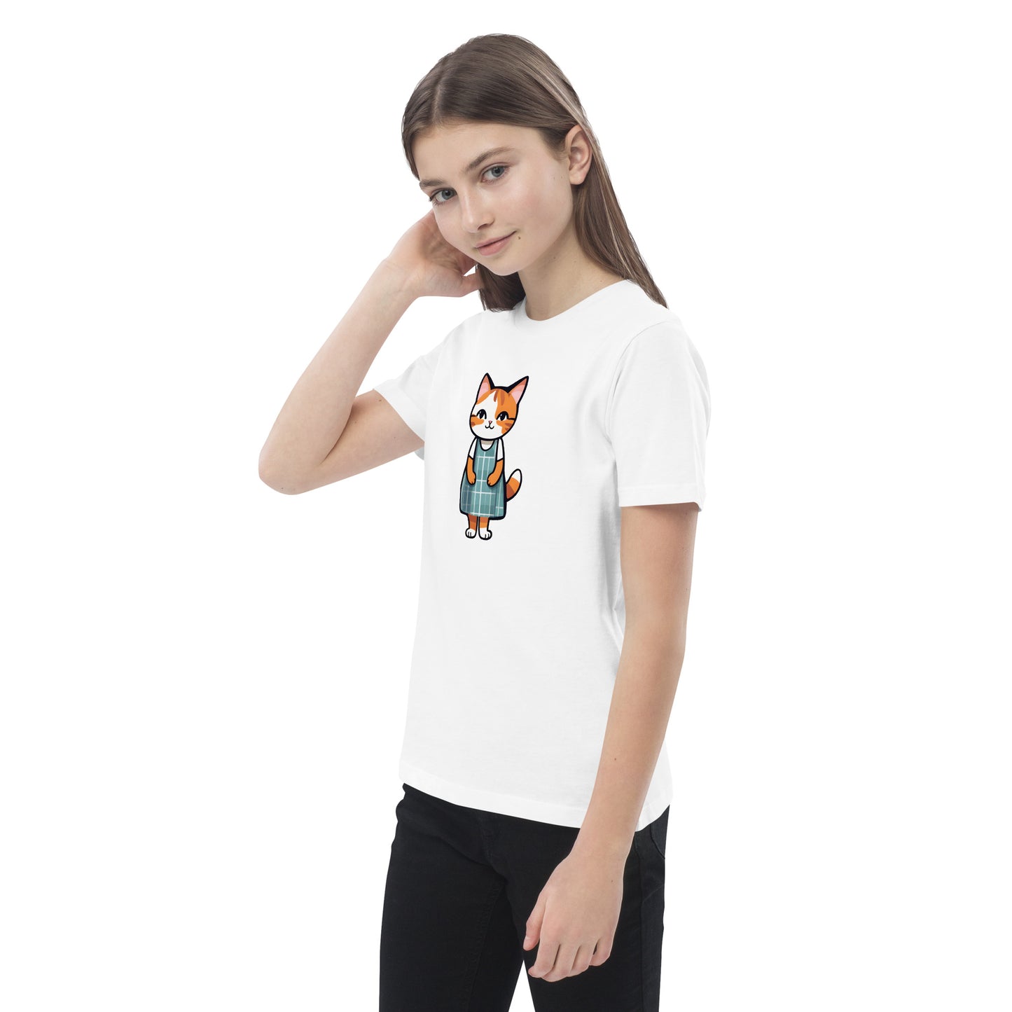 Cat in an Apron Dress Organic Cotton Kids' T-shirt