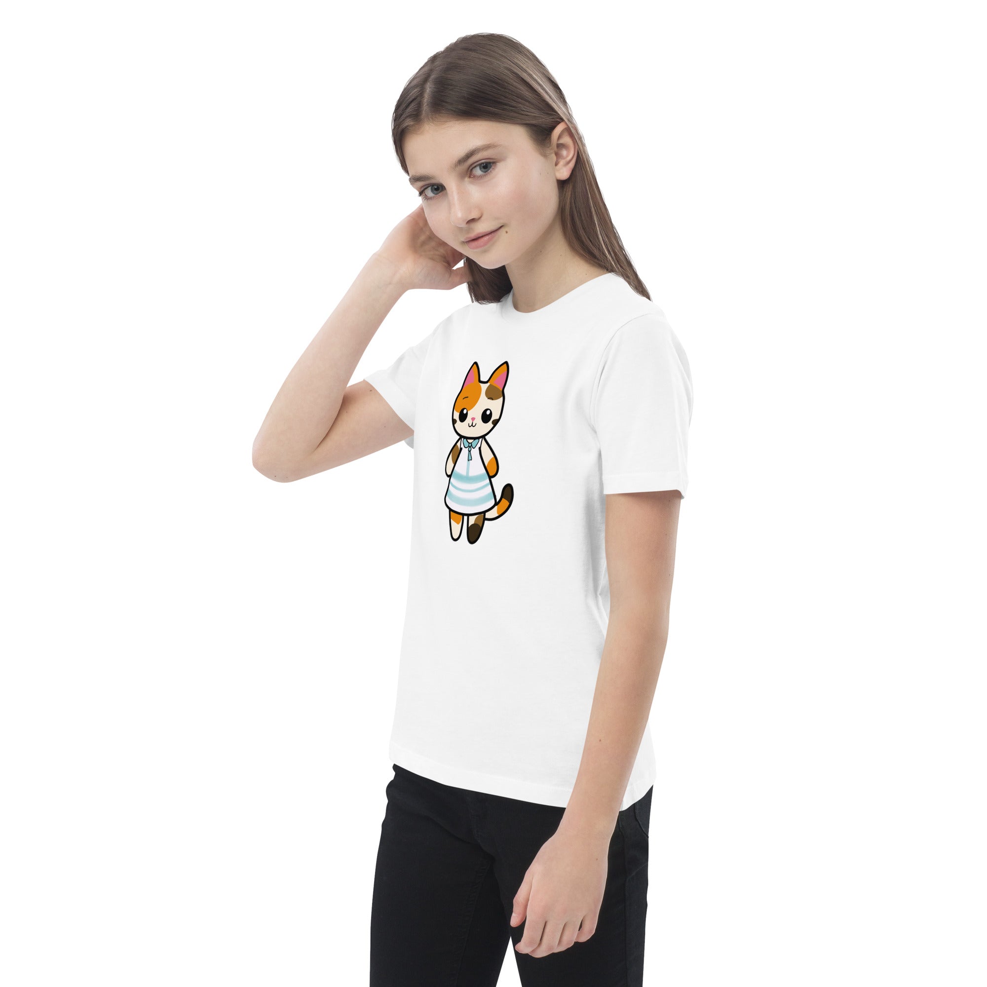 Calico Cat in a Sun Dress Organic Cotton Kids' T-shirt