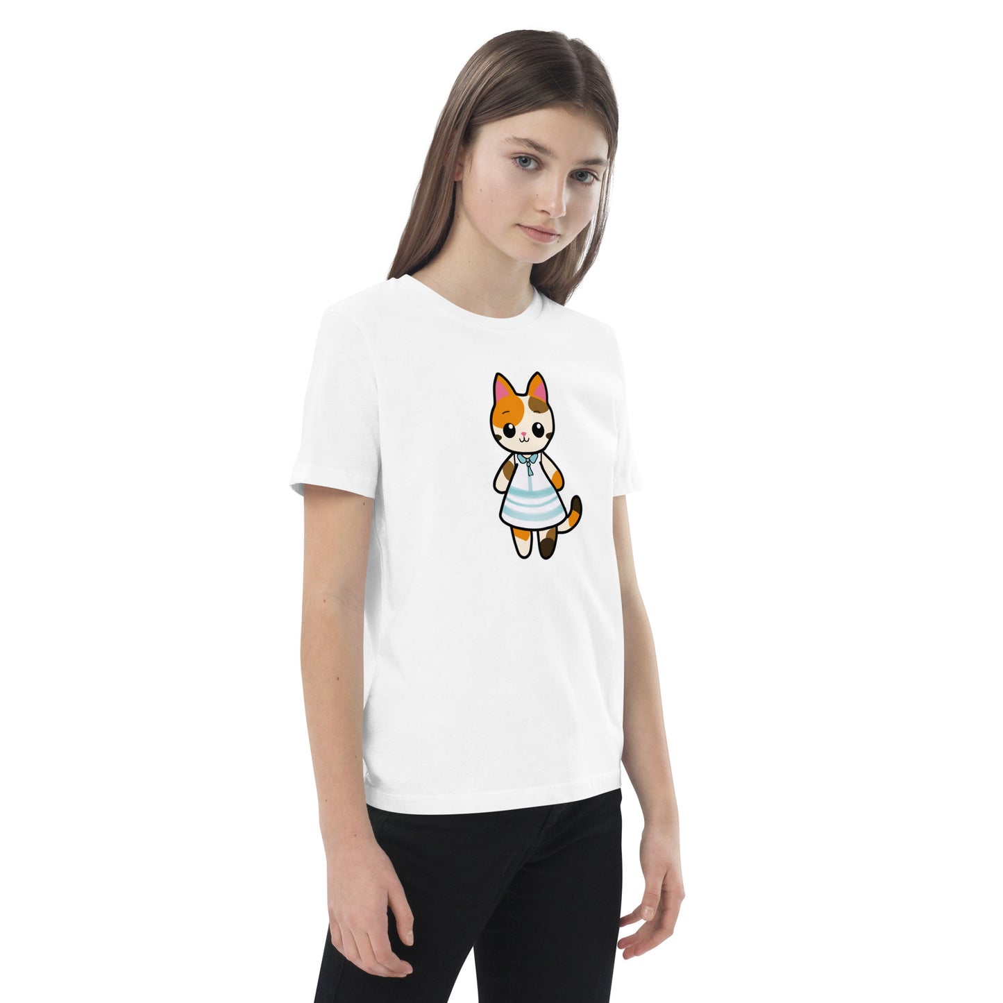 Calico Cat in a Sun Dress Organic Cotton Kids' T-shirt