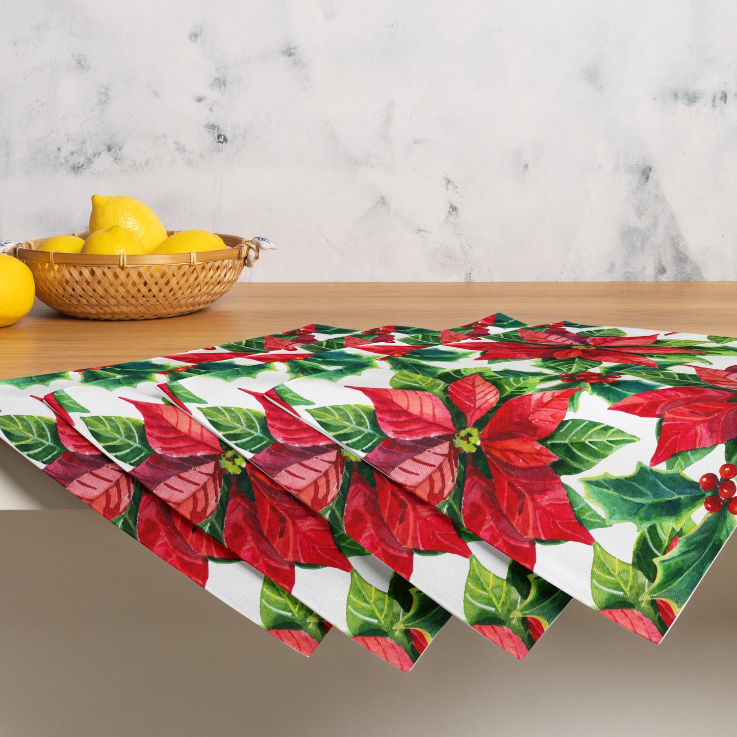 Poinsettia Placemat Set