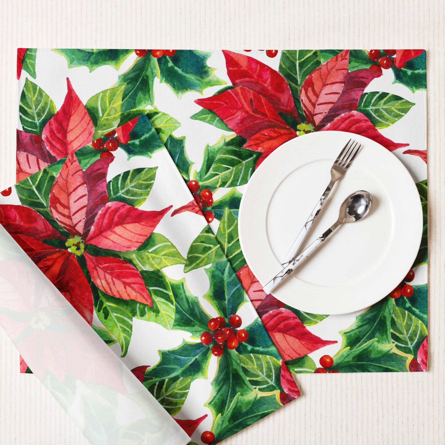 Poinsettia Placemat Set