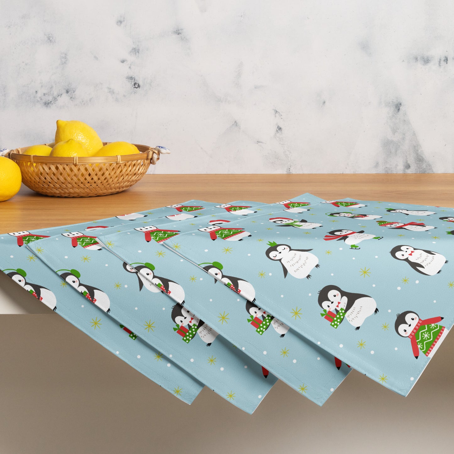 Christmas Penguins Placemat Set