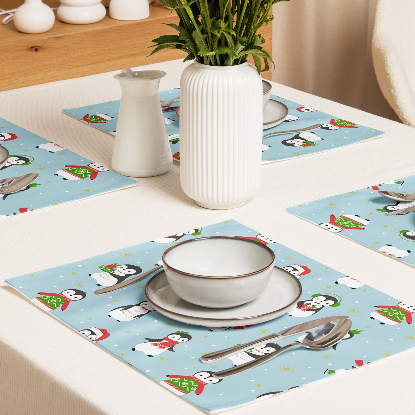 Christmas Penguins Placemat Set