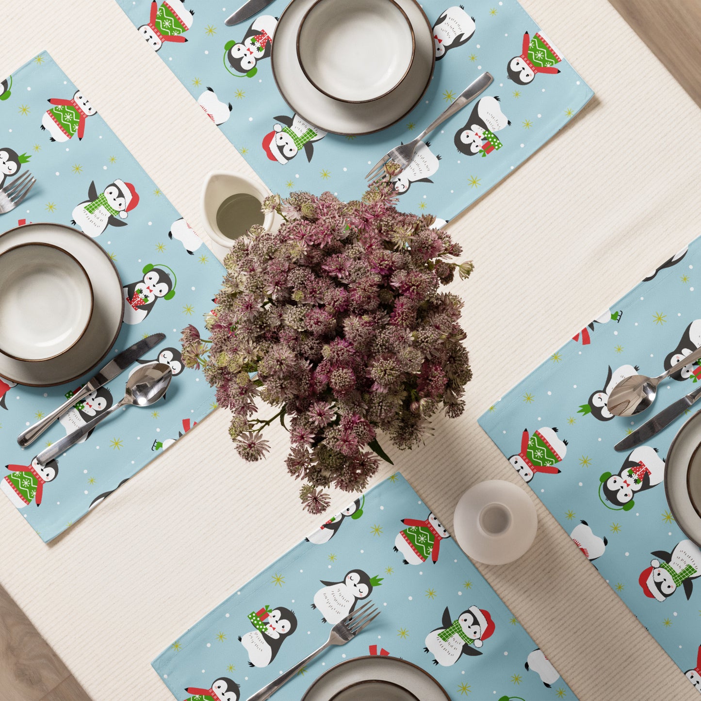 Christmas Penguins Placemat Set