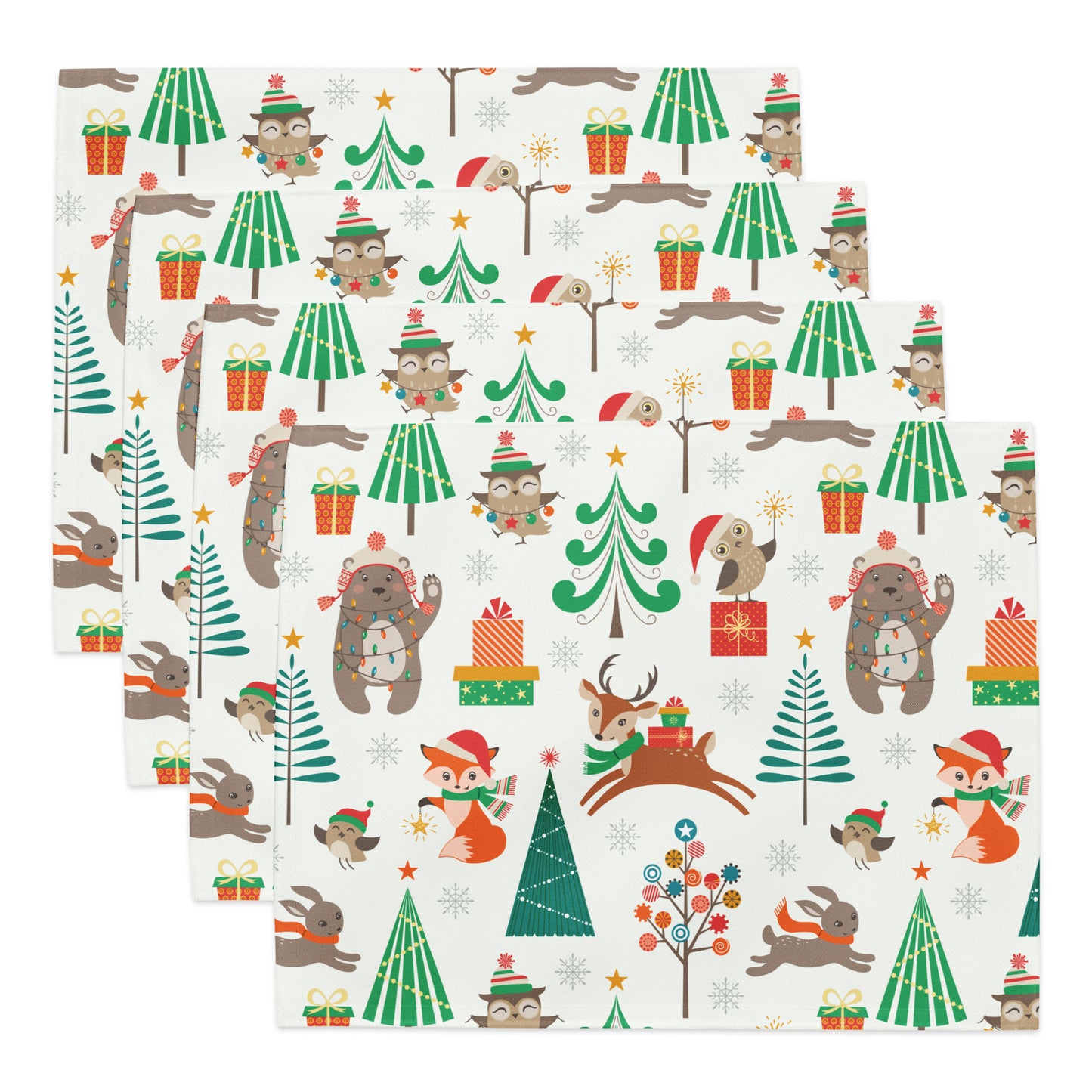 Cute Christmas Animals Placemat Set