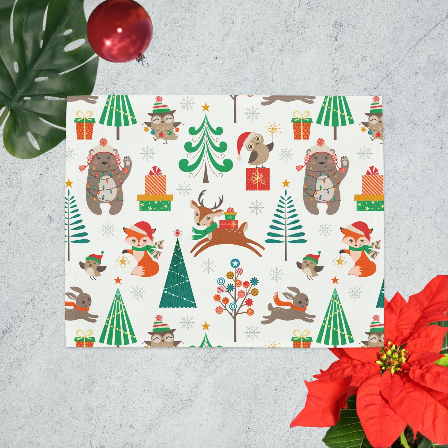 Cute Christmas Animals Placemat Set