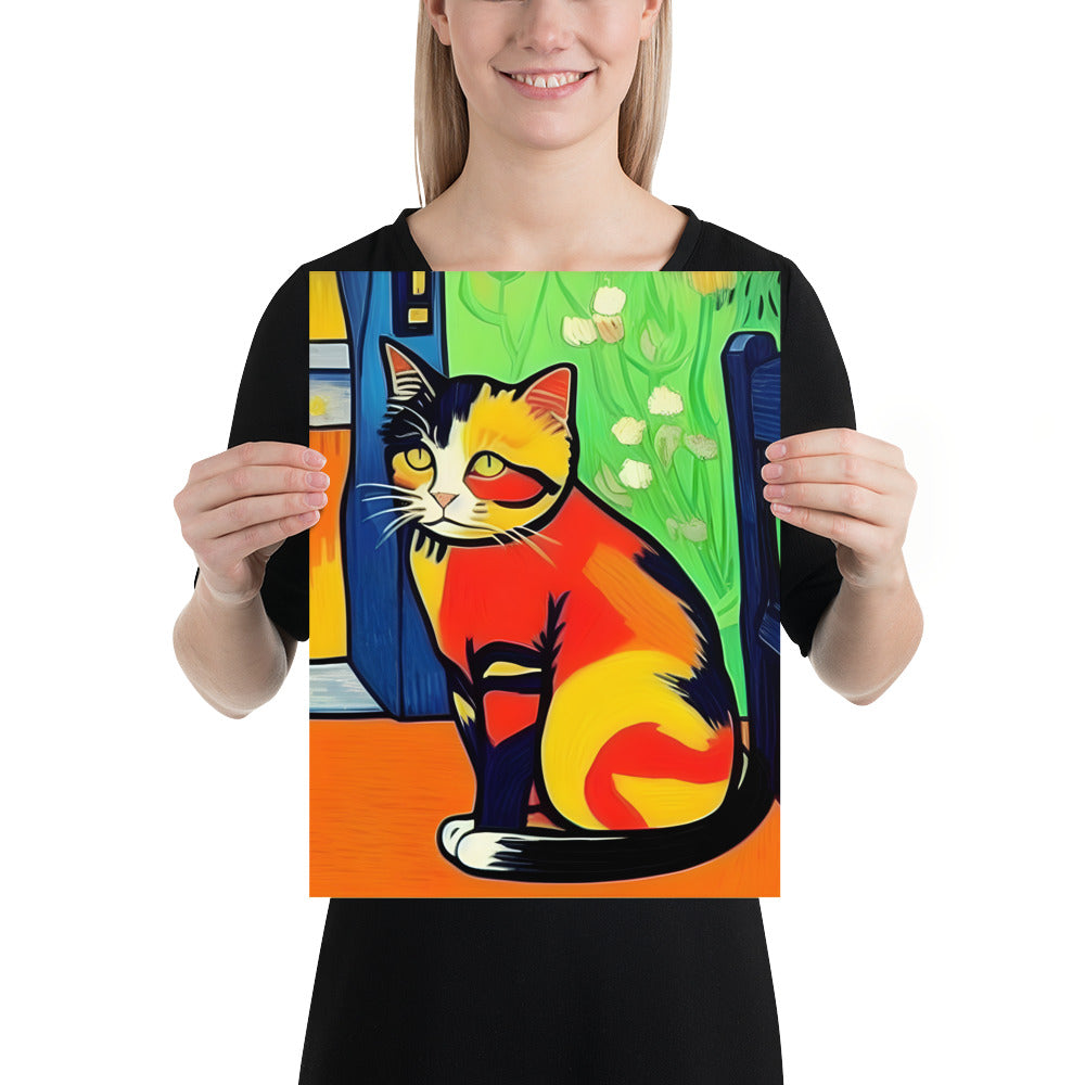 Vibrant Orange Tabby Cat Photo Paper Poster