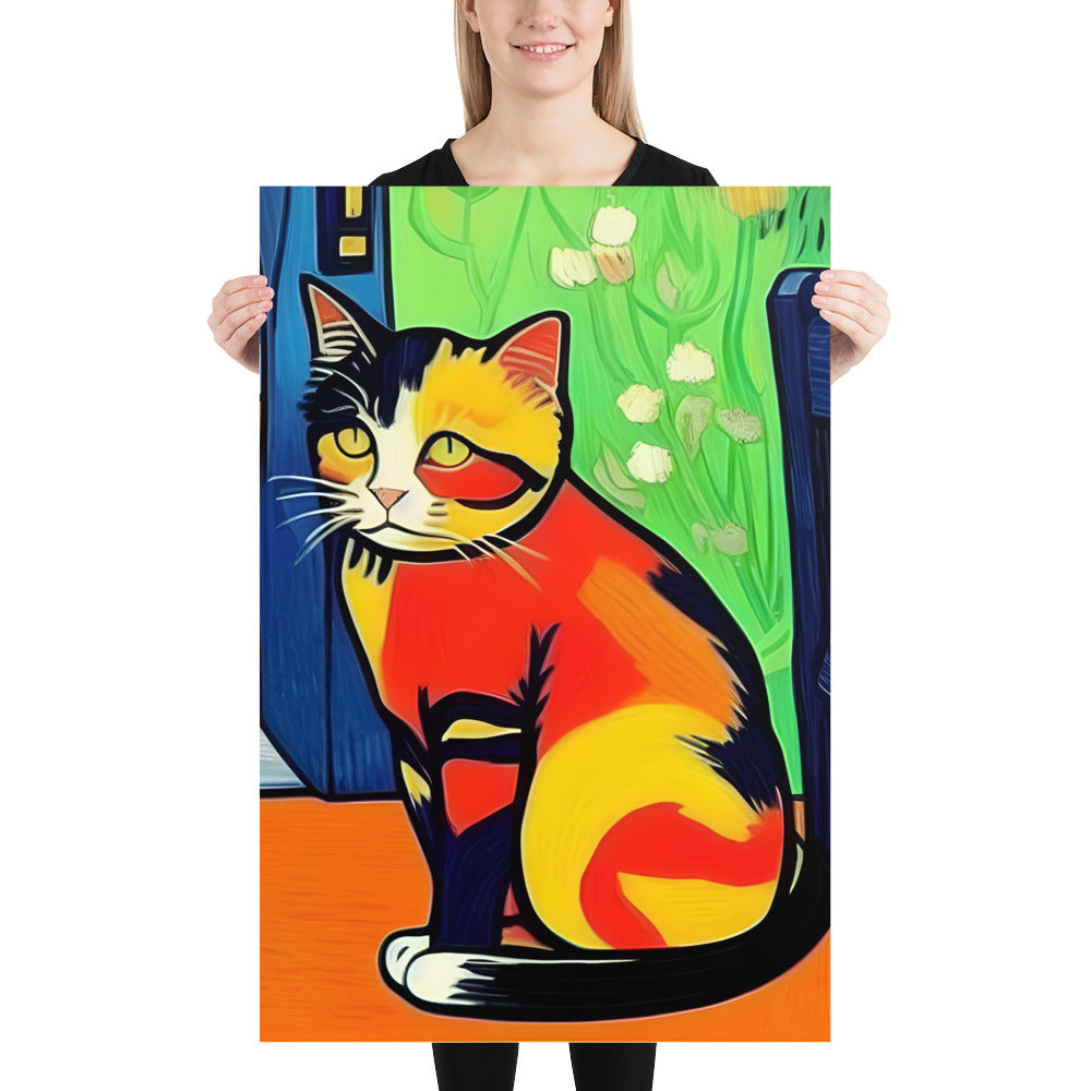 Vibrant Orange Tabby Cat Photo Paper Poster