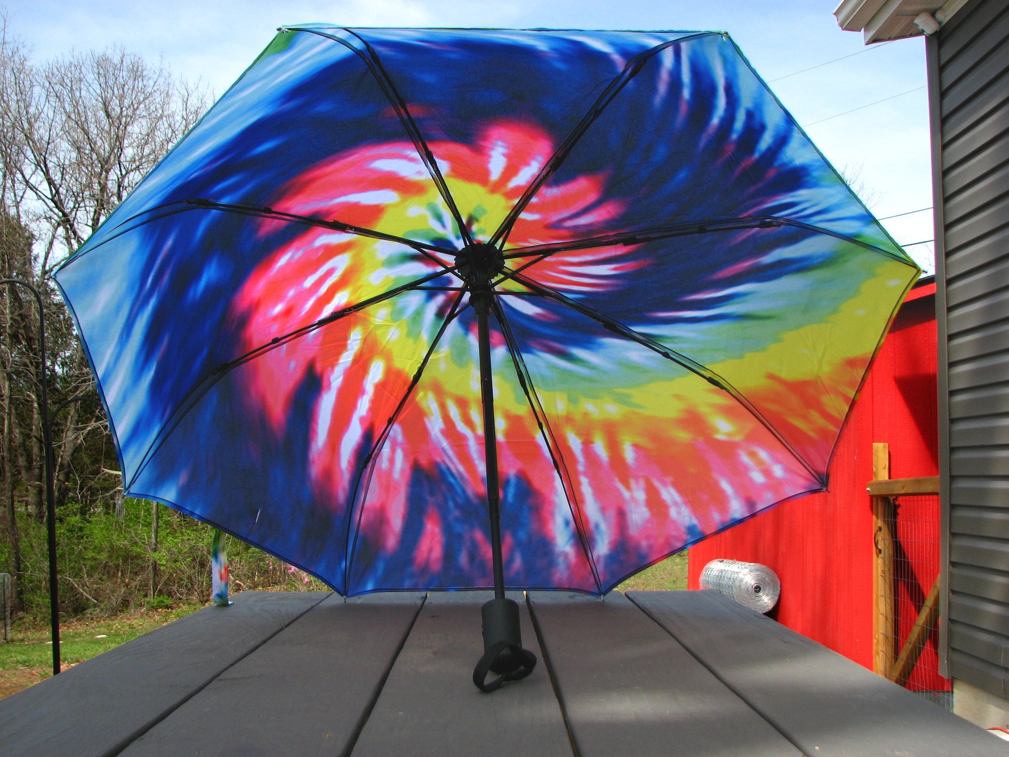 Tie Dye Automatic Foldable Umbrella