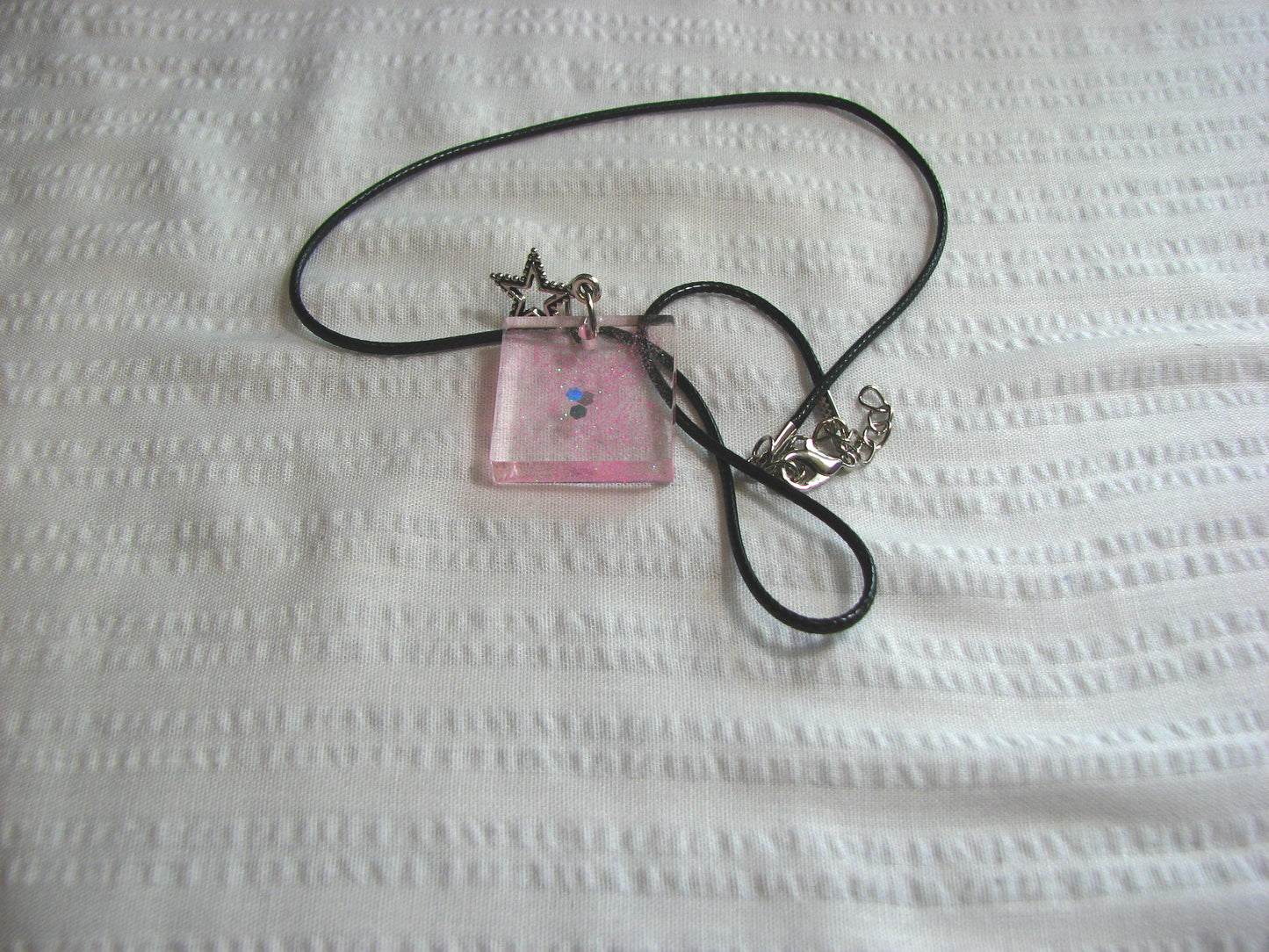 Pink Glitter Star Charm Necklace