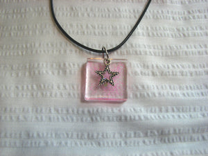 Pink Glitter Star Charm Necklace