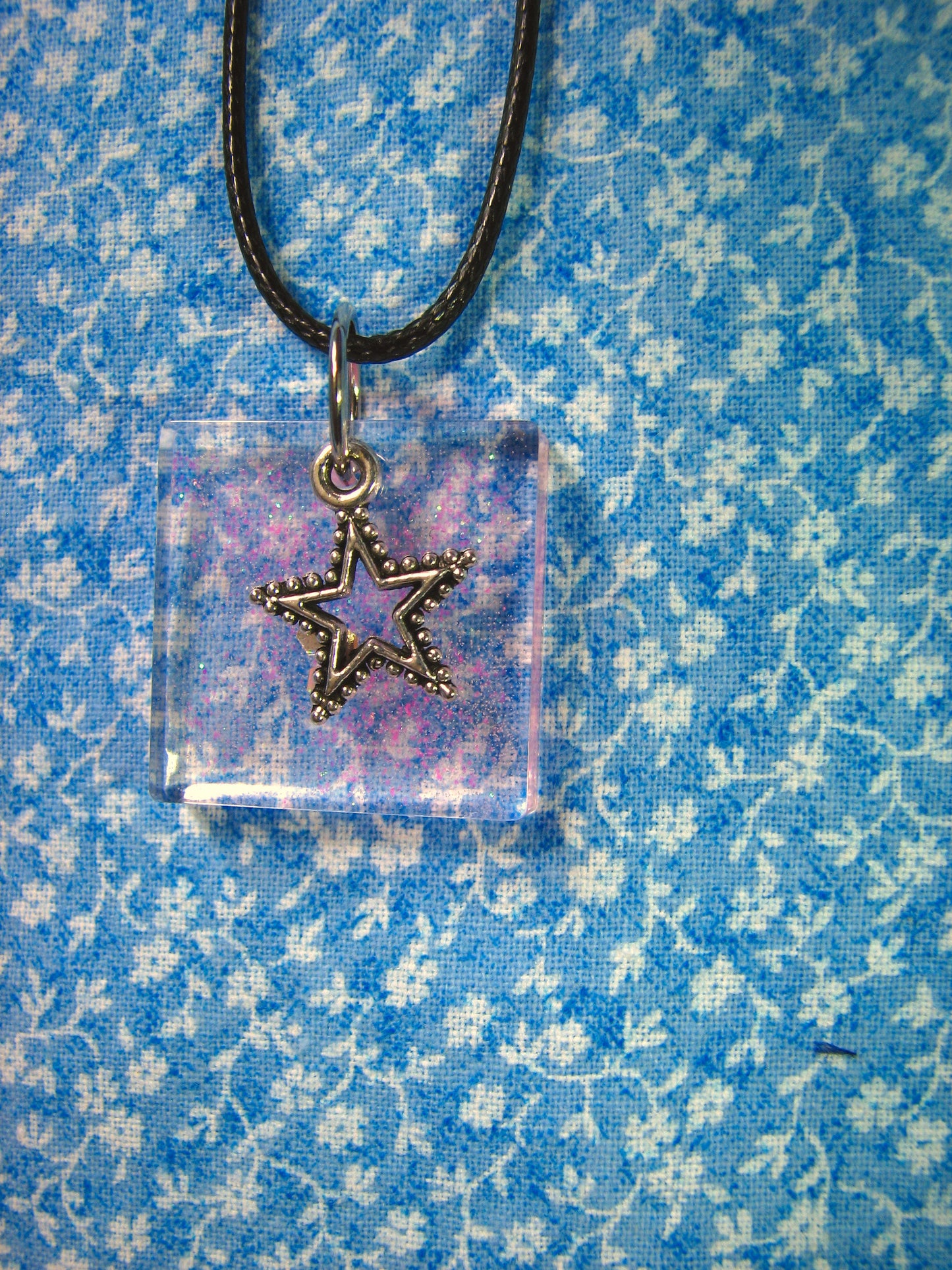 Pink Glitter Star Charm Necklace