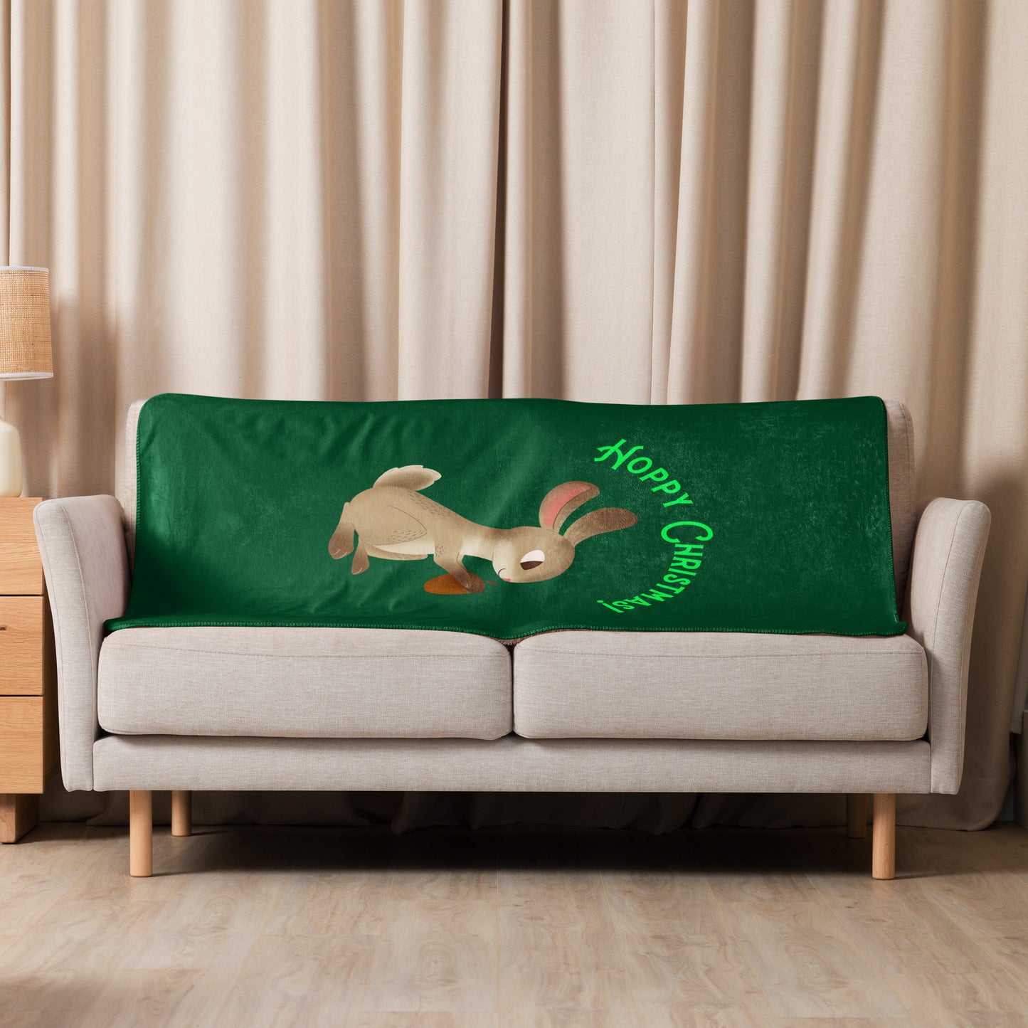 Hoppy Christmas Sherpa Blanket