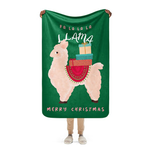 Fa La La La Llama Sherpa Blanket