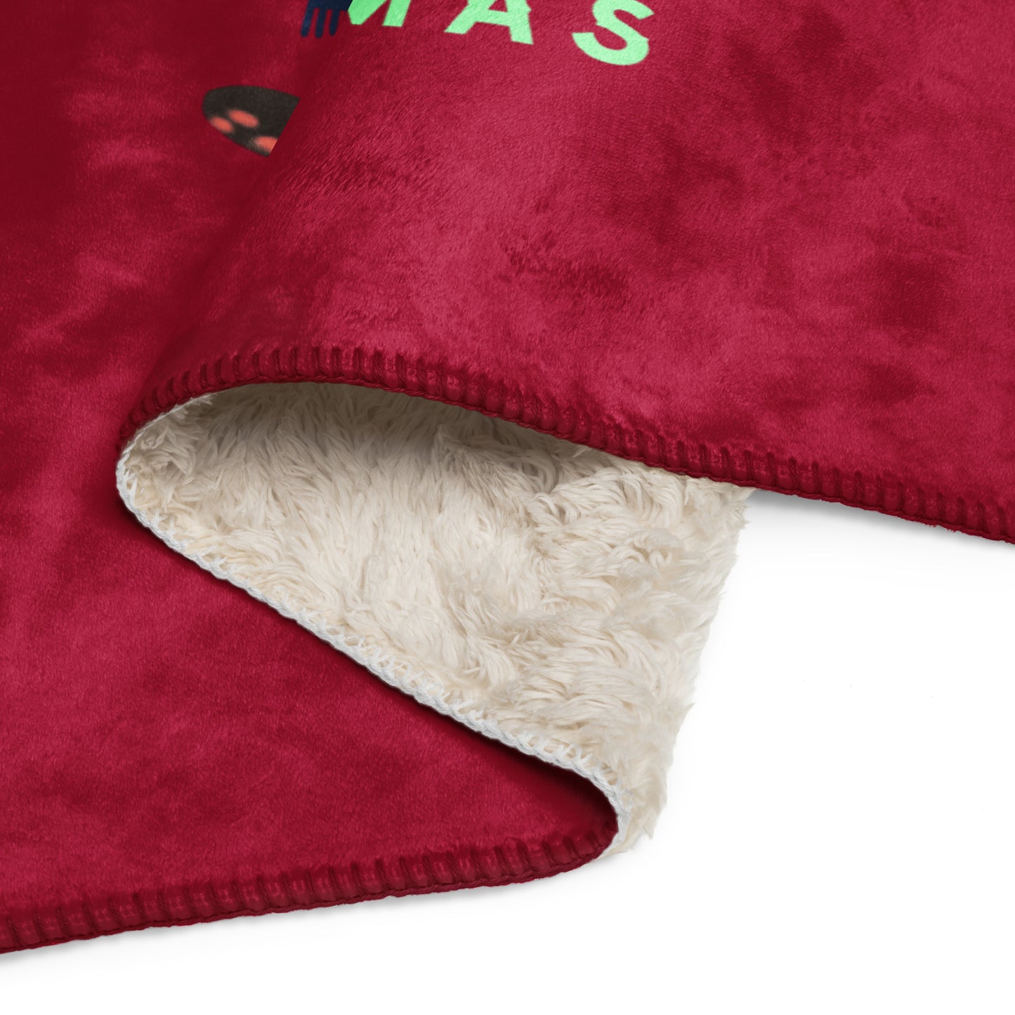 Holly Jolly Raccoon Sherpa Blanket