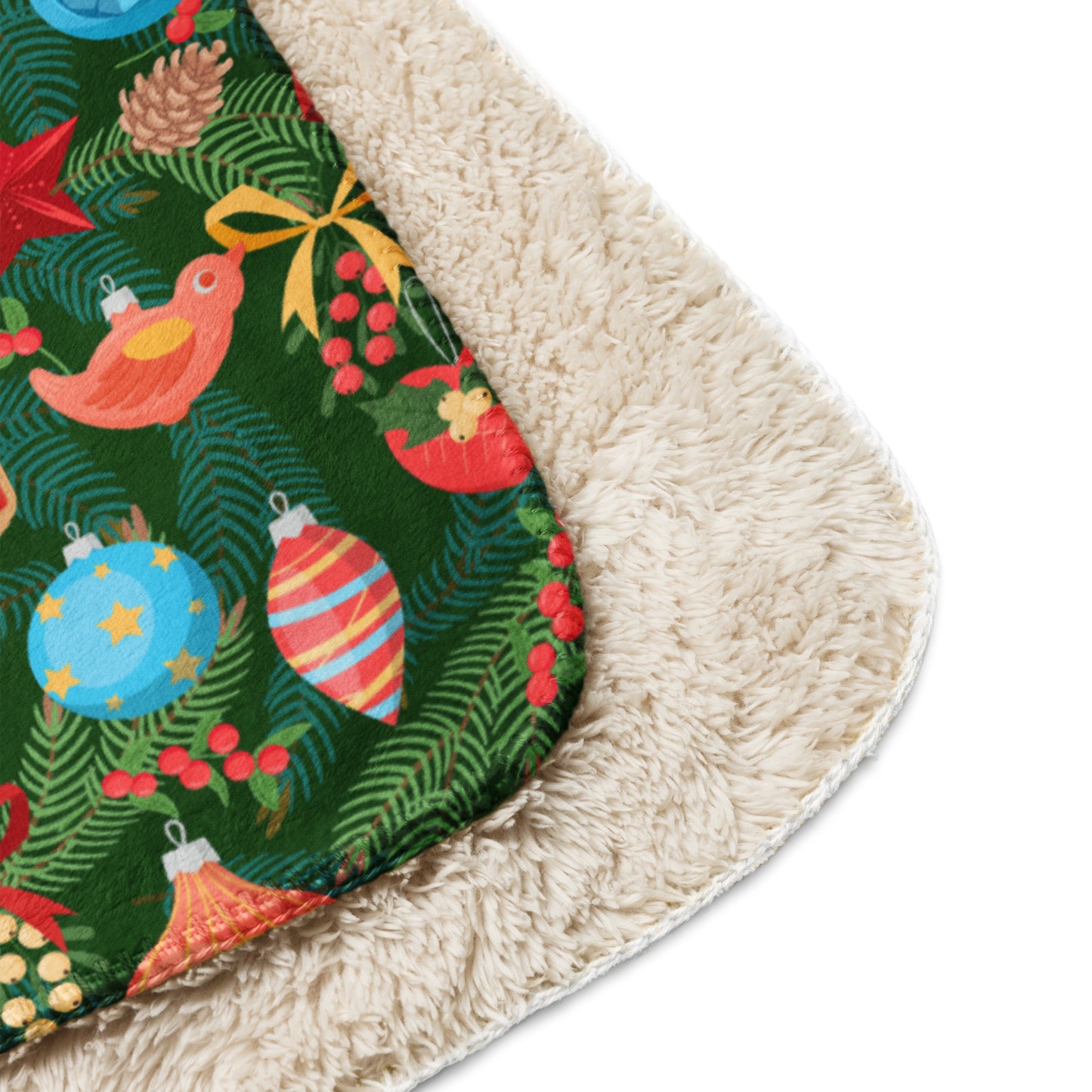 Decorated Tree Sherpa Blanket