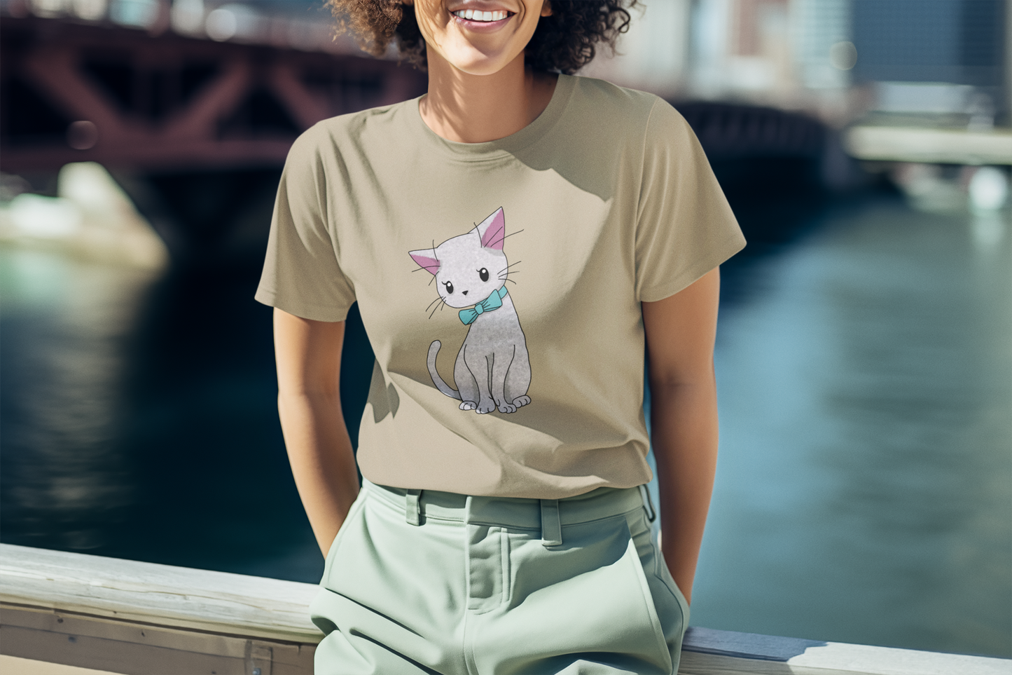 Cat with Bow Tie Women's Relaxed T-Shirt