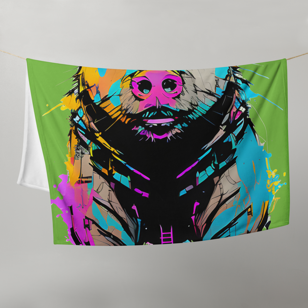 Graffiti Inkpunk Pig Throw Blanket