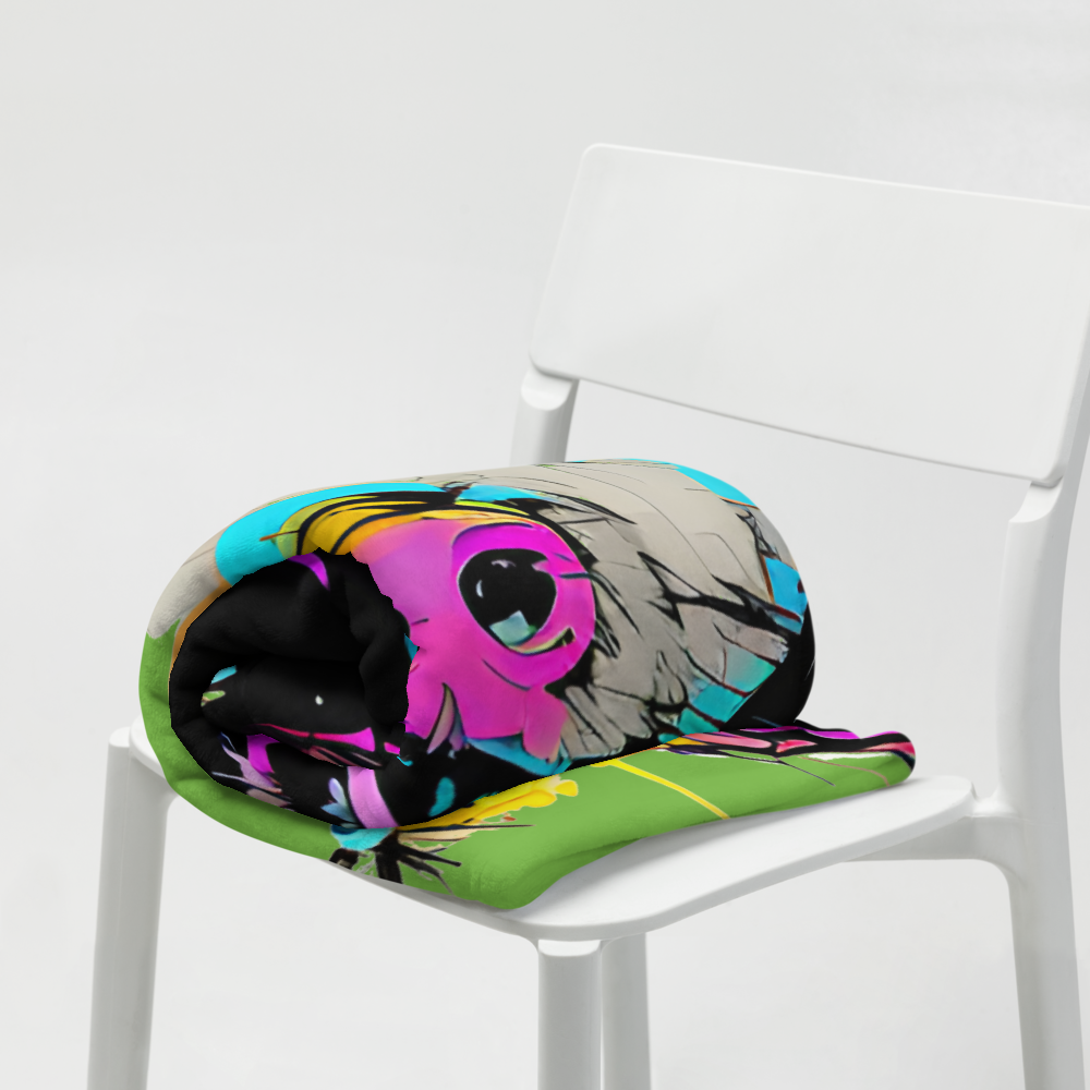 Graffiti Inkpunk Pig Throw Blanket