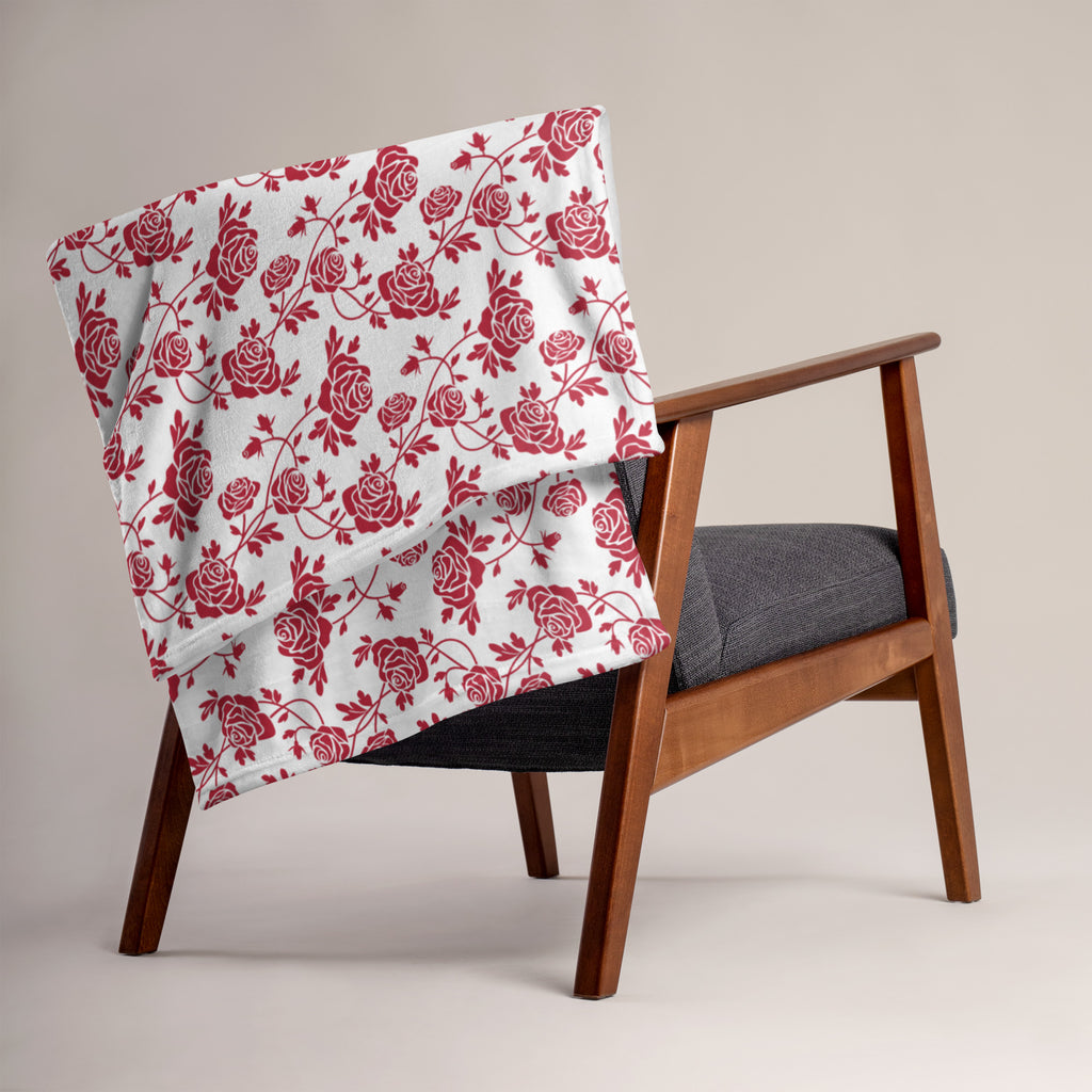 Rose Patterned Throw Blanket