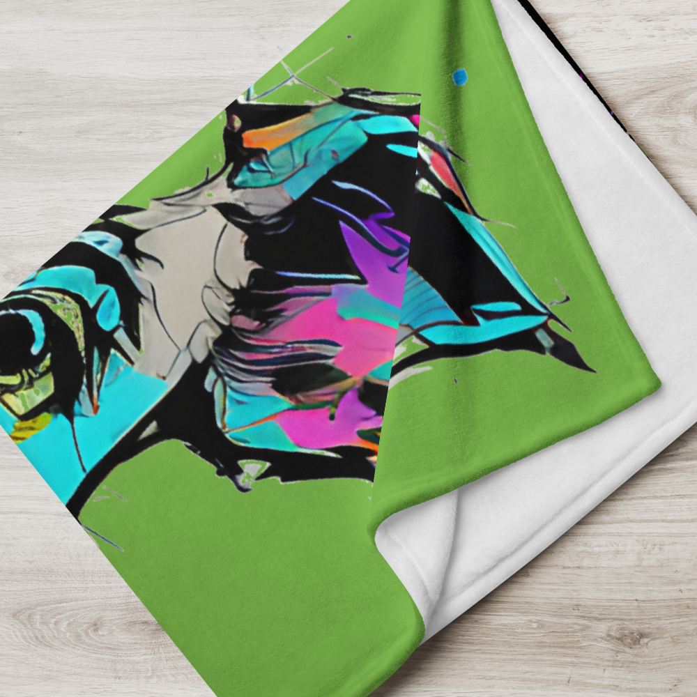 Graffiti Inkpunk Pig Throw Blanket