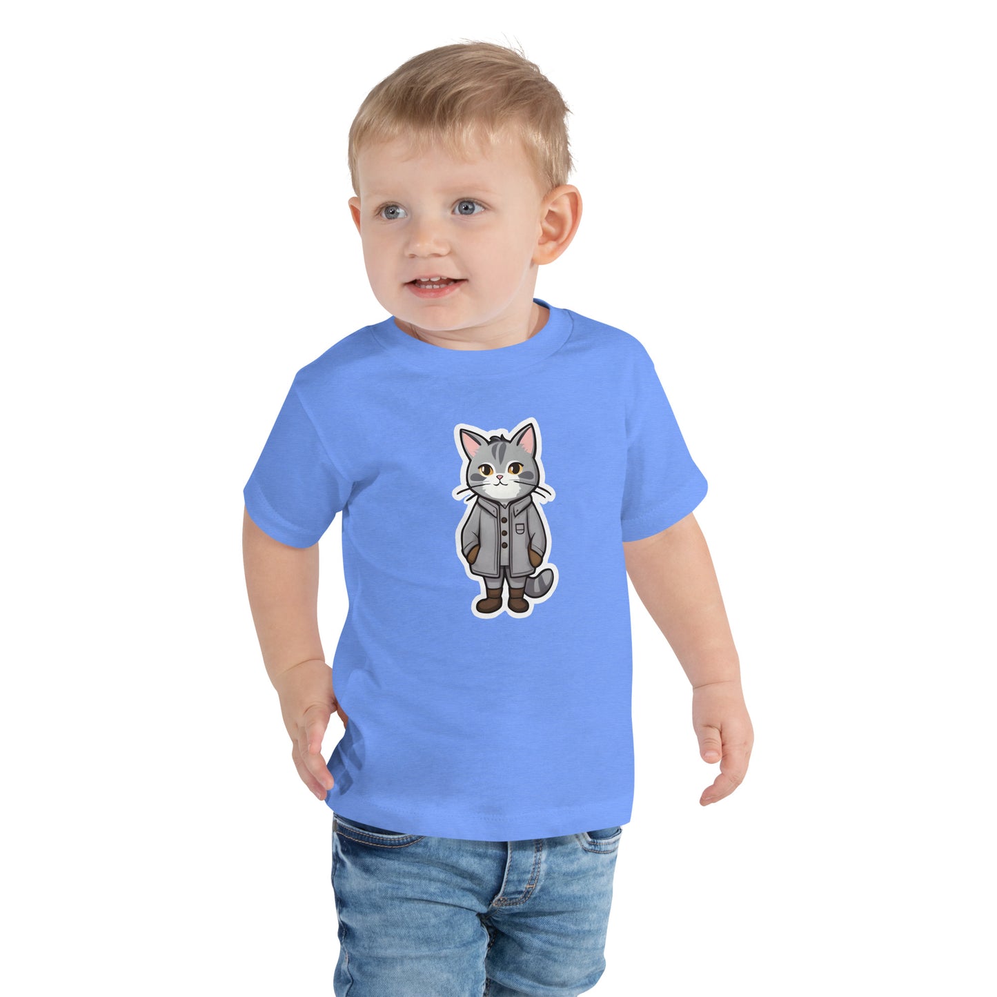 Grey Kitten in a Parka Toddler Short Sleeve Tee