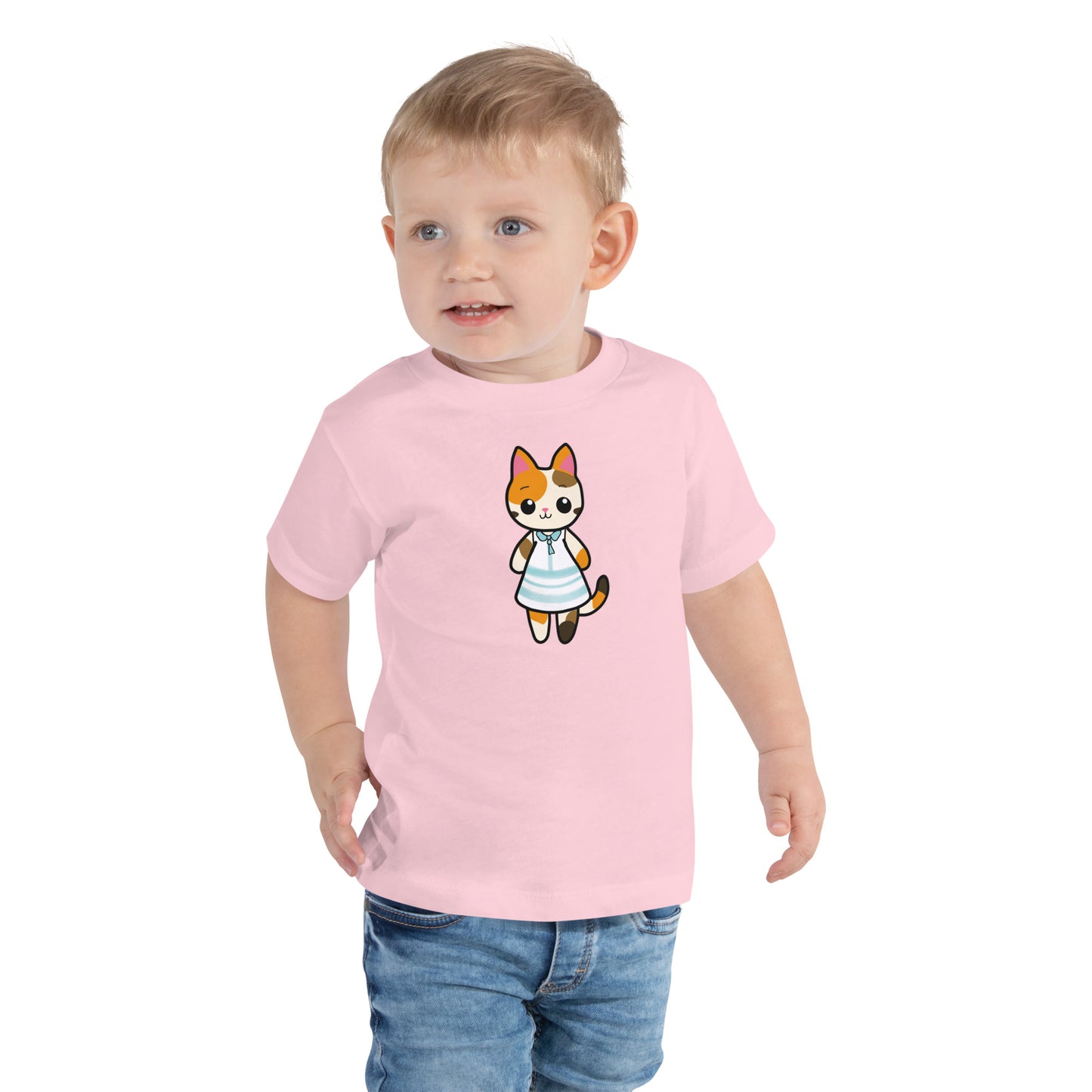 Calico Cat in a Sun Dress Toddler Short Sleeve Tee