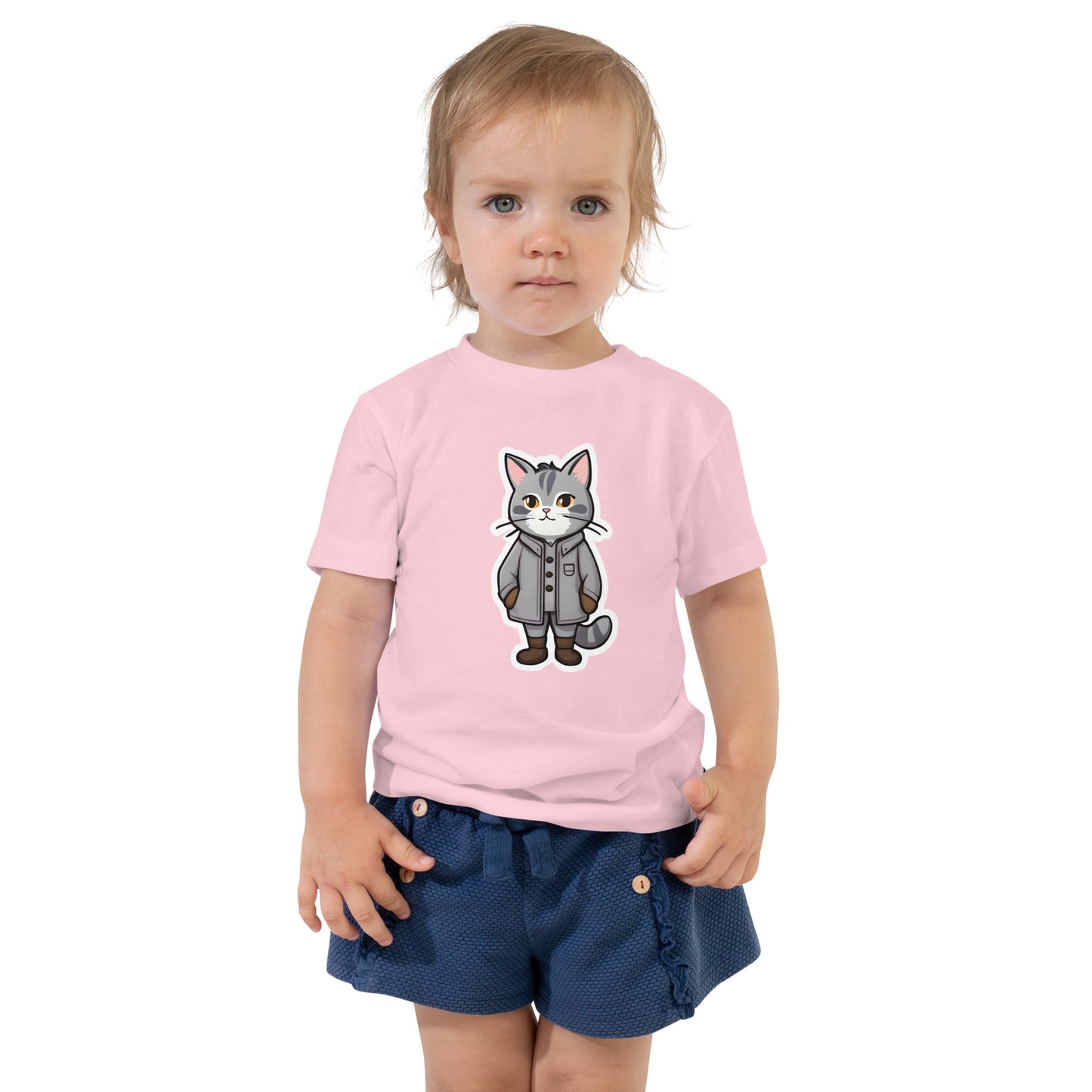 Grey Kitten in a Parka Toddler Short Sleeve Tee