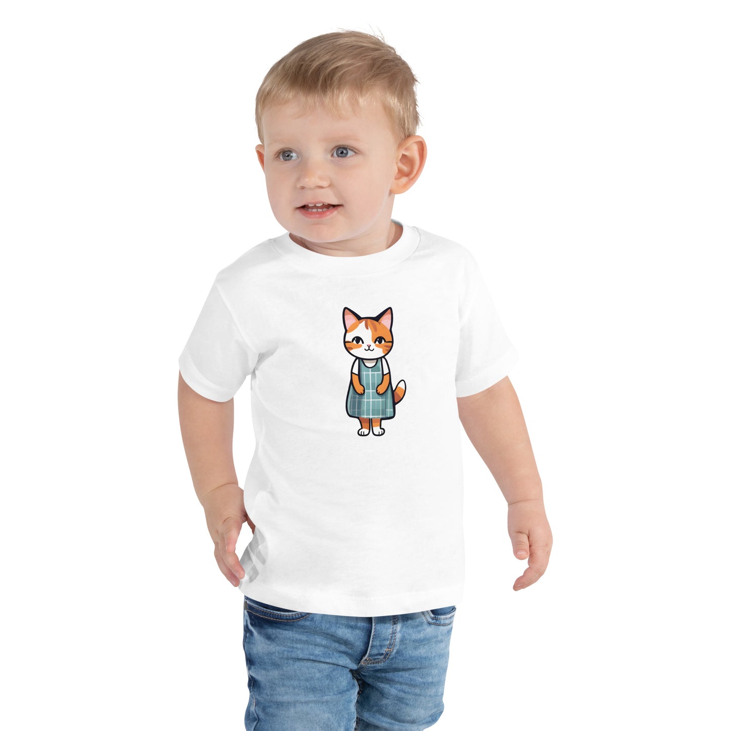 Cat in an Apron Dress Toddler Short Sleeve Tee