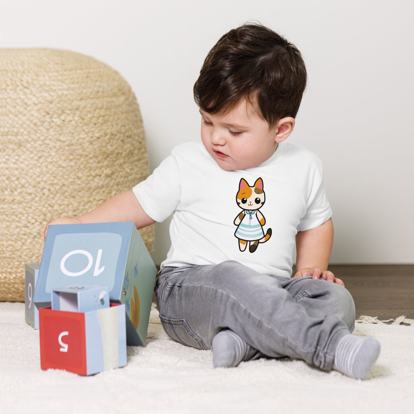 Calico Cat in a Sun Dress Toddler Short Sleeve Tee