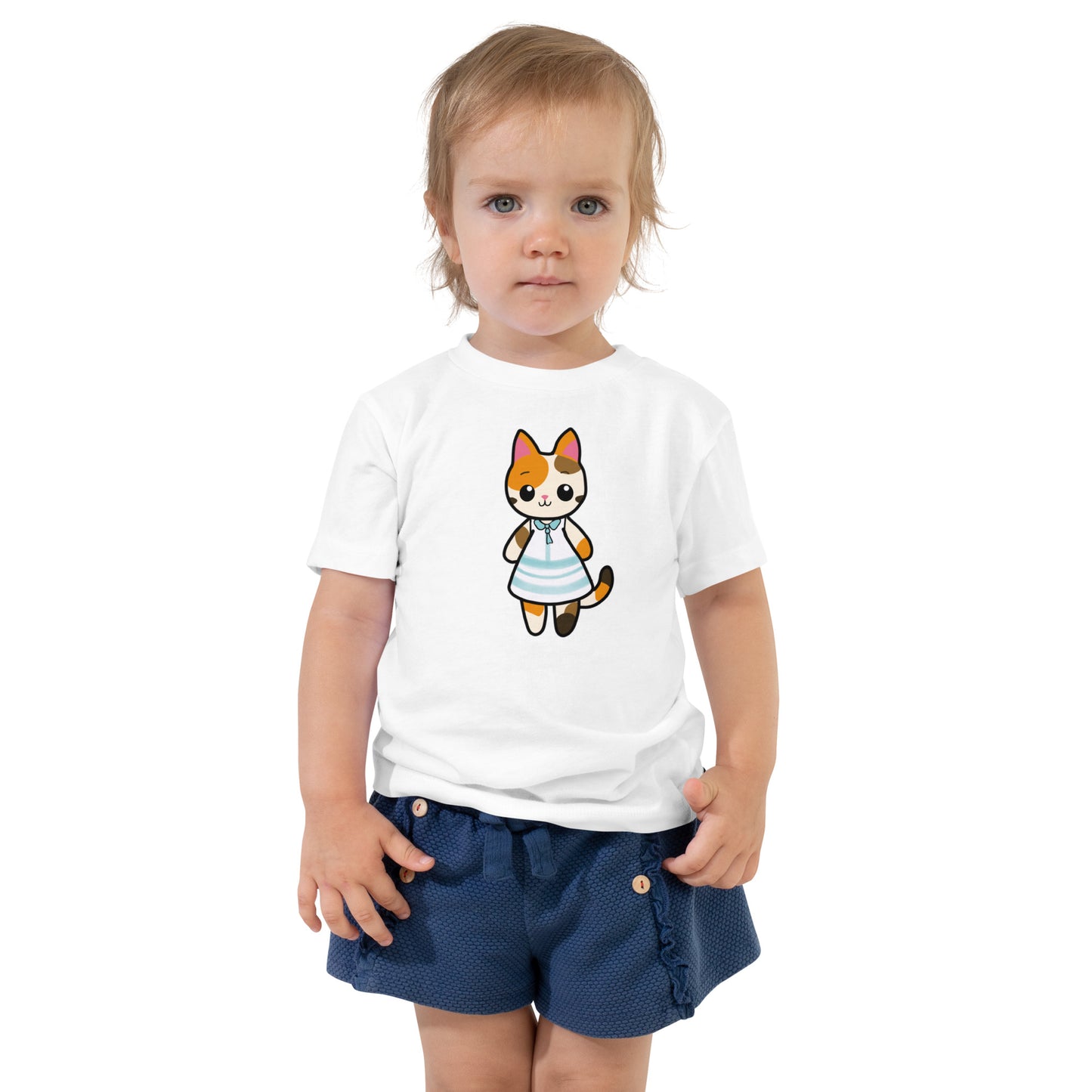 Calico Cat in a Sun Dress Toddler Short Sleeve Tee