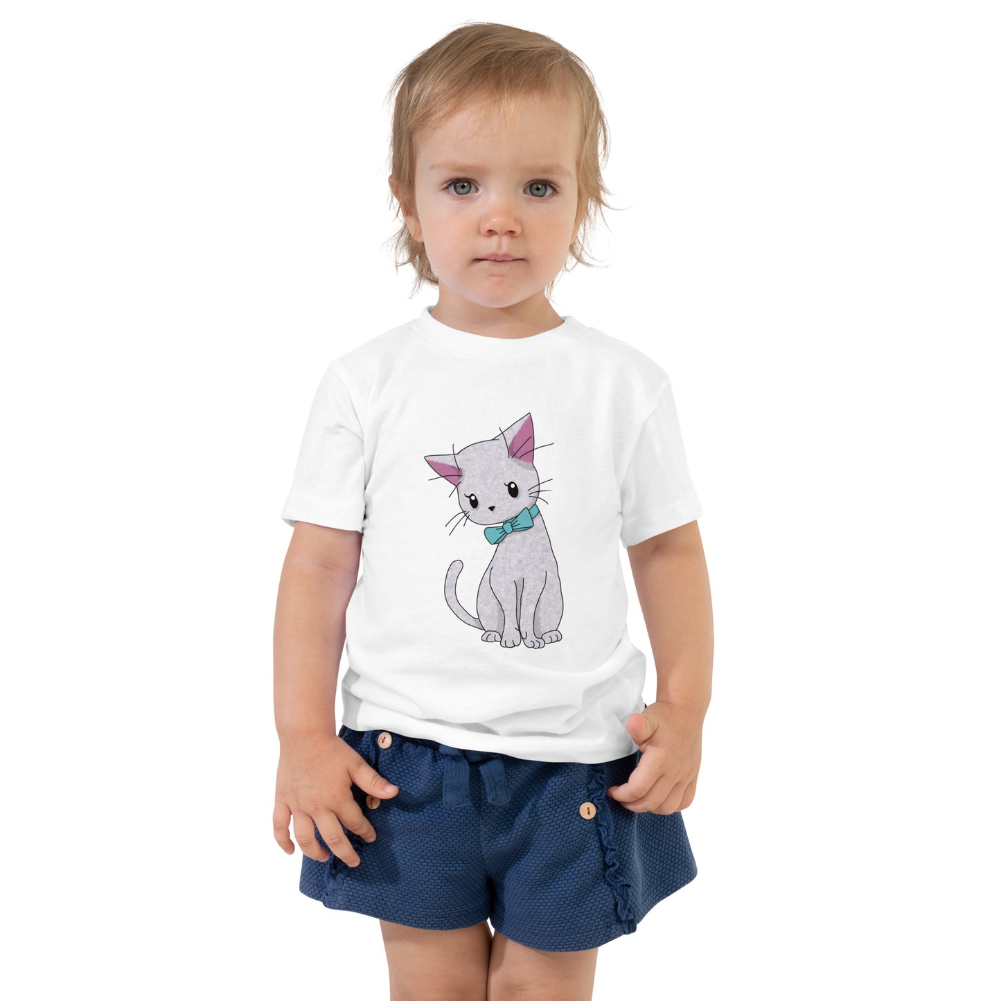 Cat with Bow Tie Toddler Short Sleeve Tee