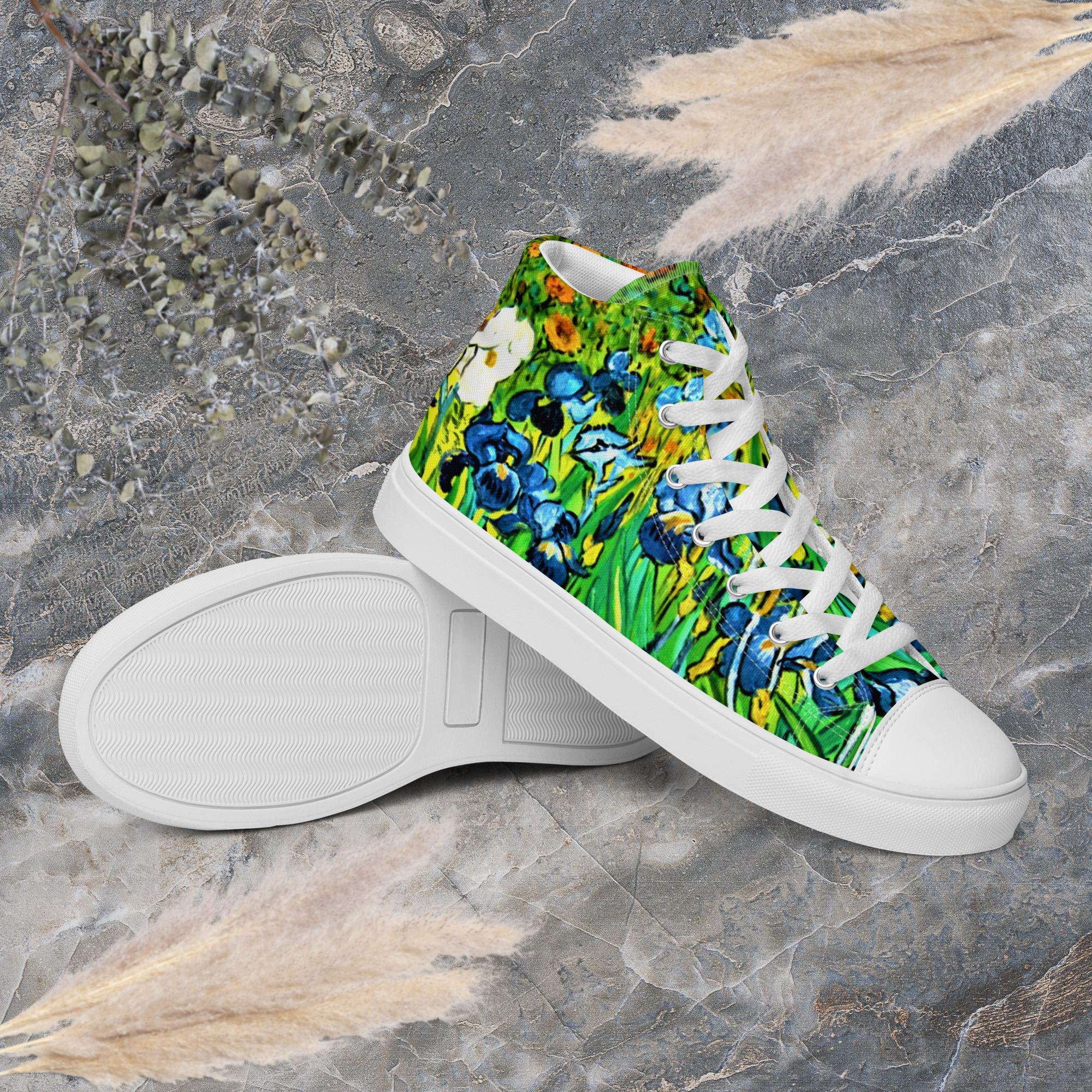 Irises by van Gogh Women’s High Top Canvas Shoes