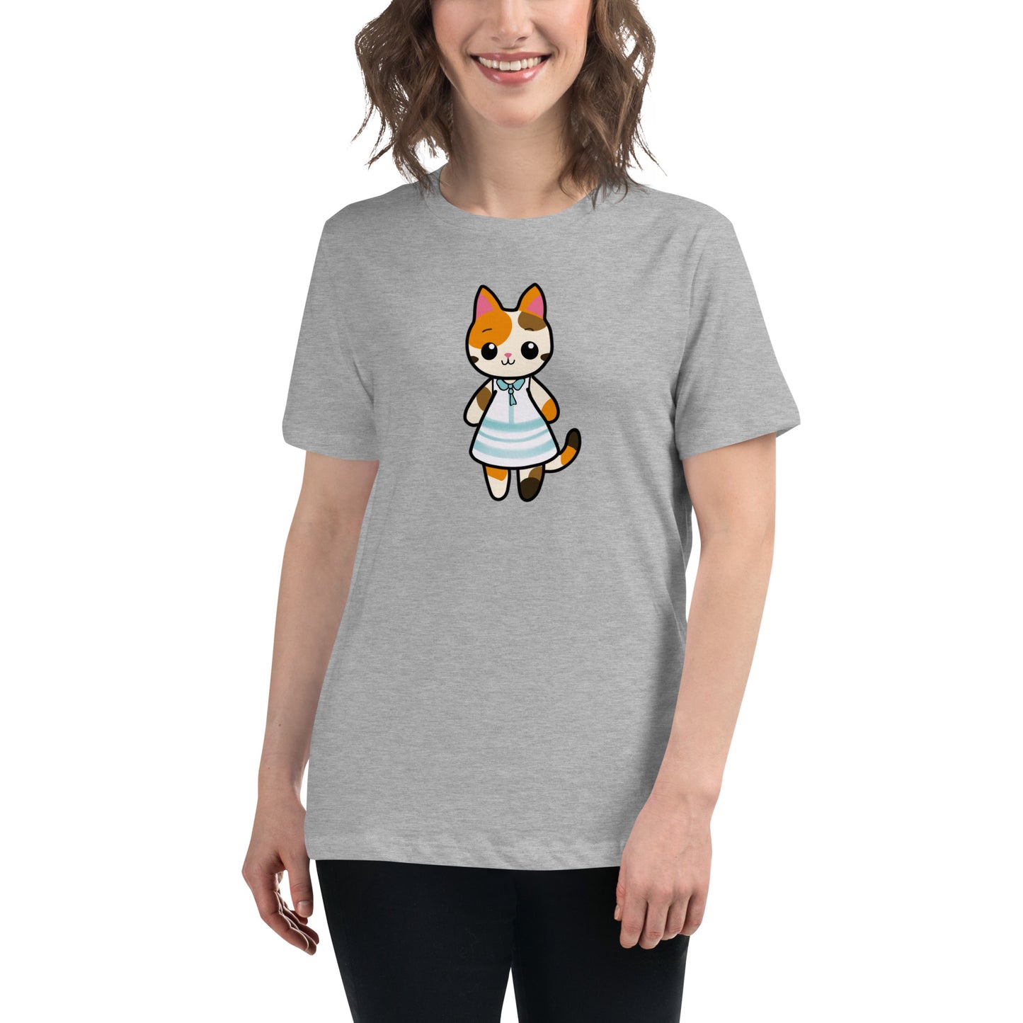 Calico Cat in a Sun Dress Women's Relaxed T-Shirt