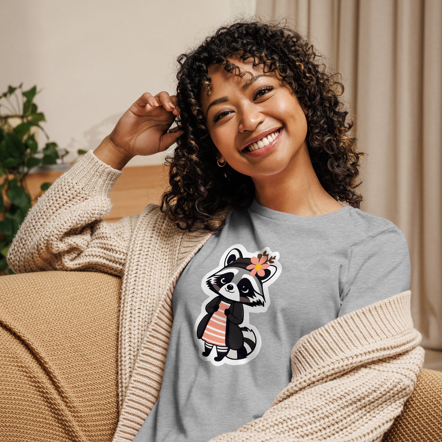 Raccoon Girl Women's Relaxed T-Shirt