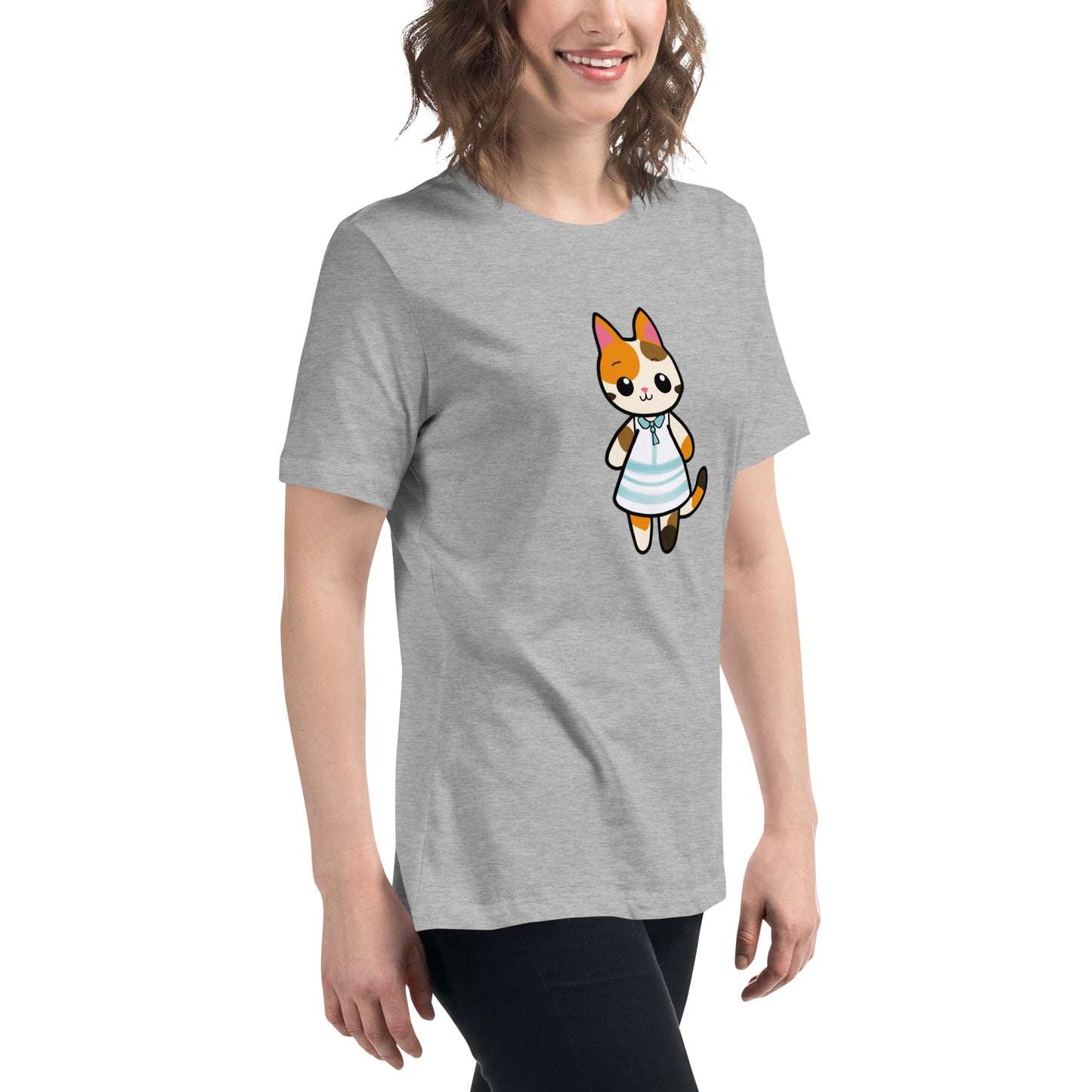 Calico Cat in Sun Dress Women's Relaxed T-Shirt