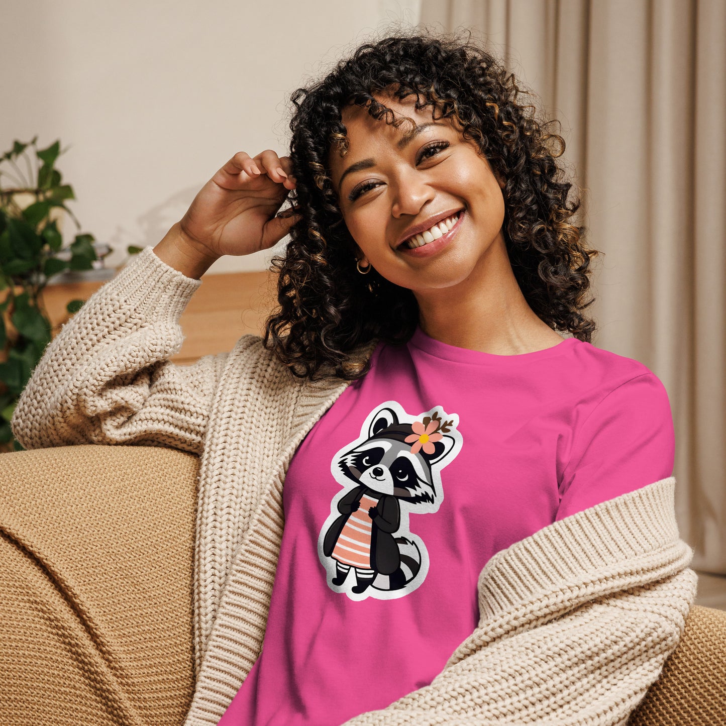 Raccoon Girl Women's Relaxed T-Shirt