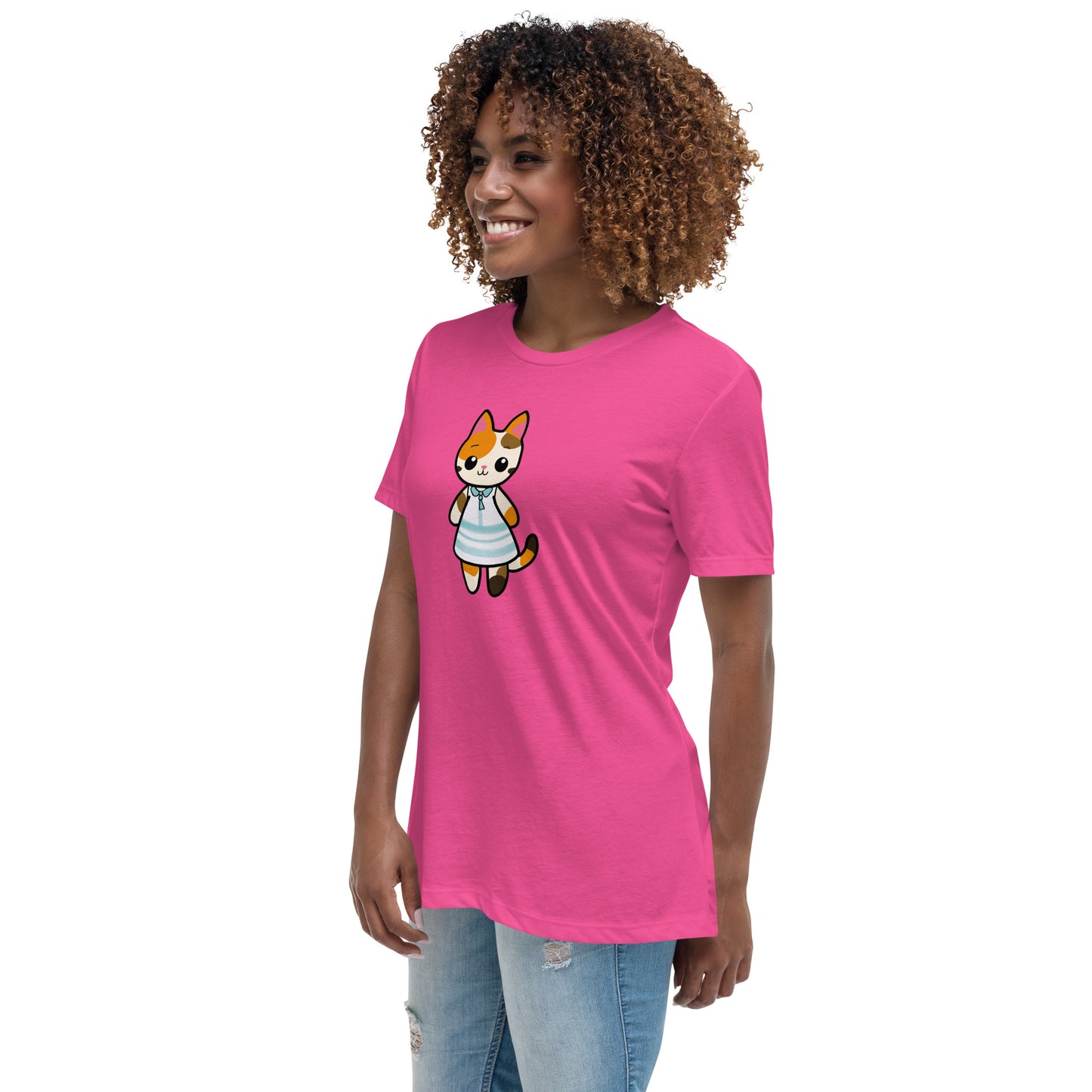 Calico Cat in Sun Dress Women's Relaxed T-Shirt