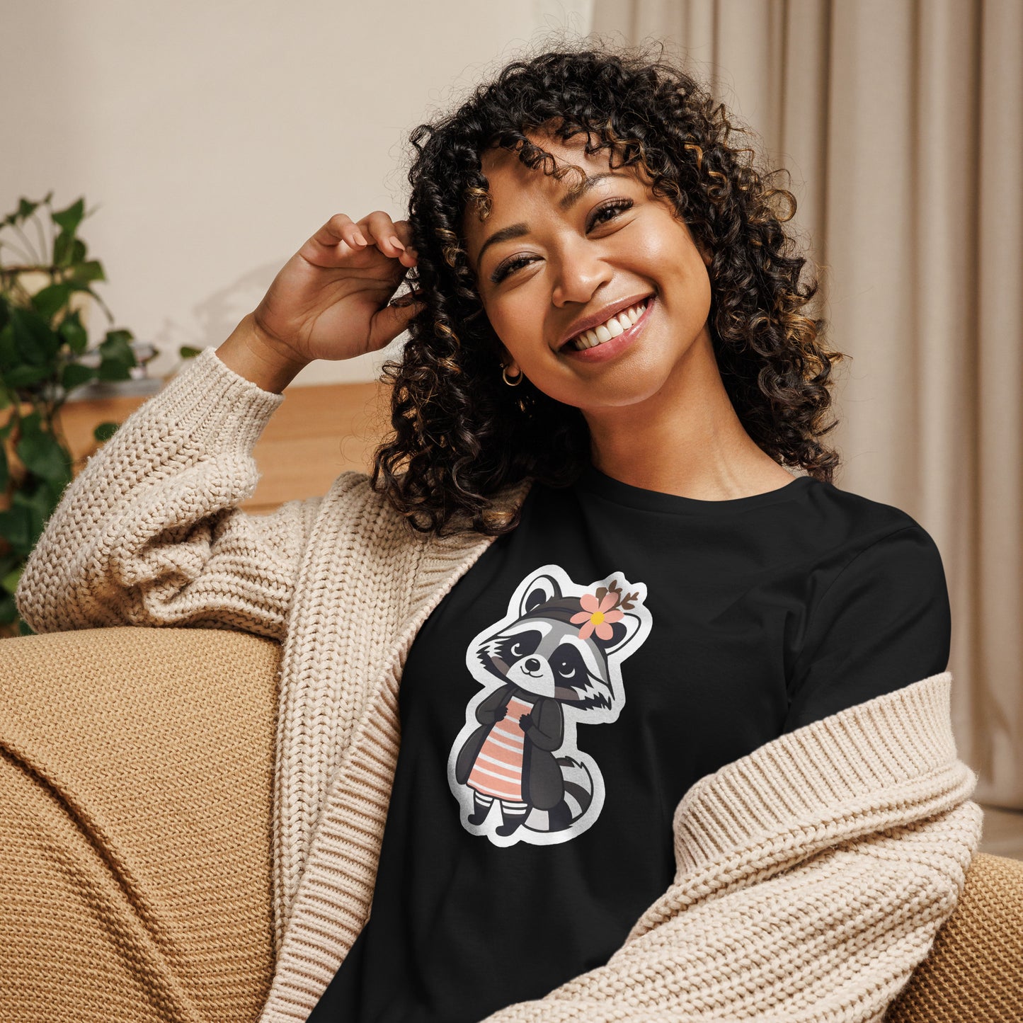 Raccoon Girl Women's Relaxed T-Shirt